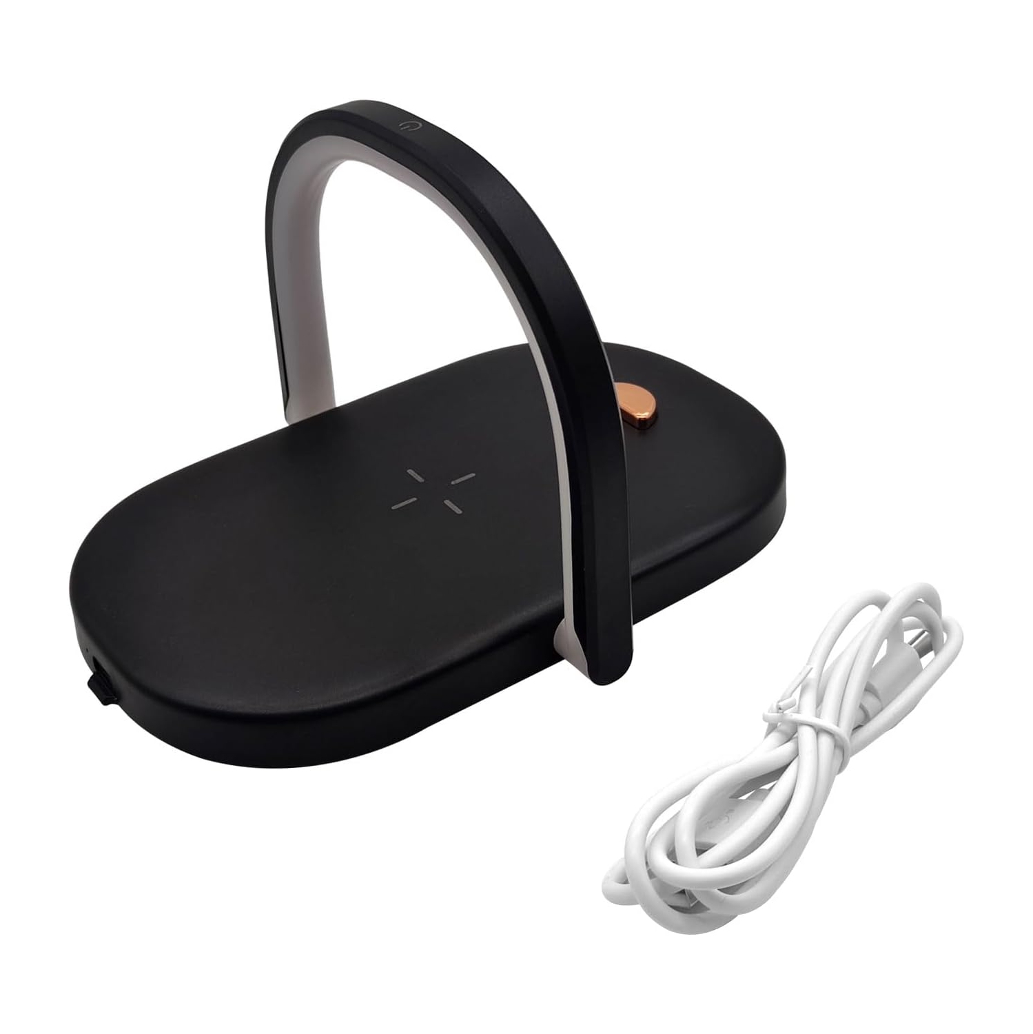 Lampe de chevet avec chargeur sans fil, lampe tactile 3 en 1, support de téléphone, lampe de chargement sans fil à intensité réglable, 3 modes de