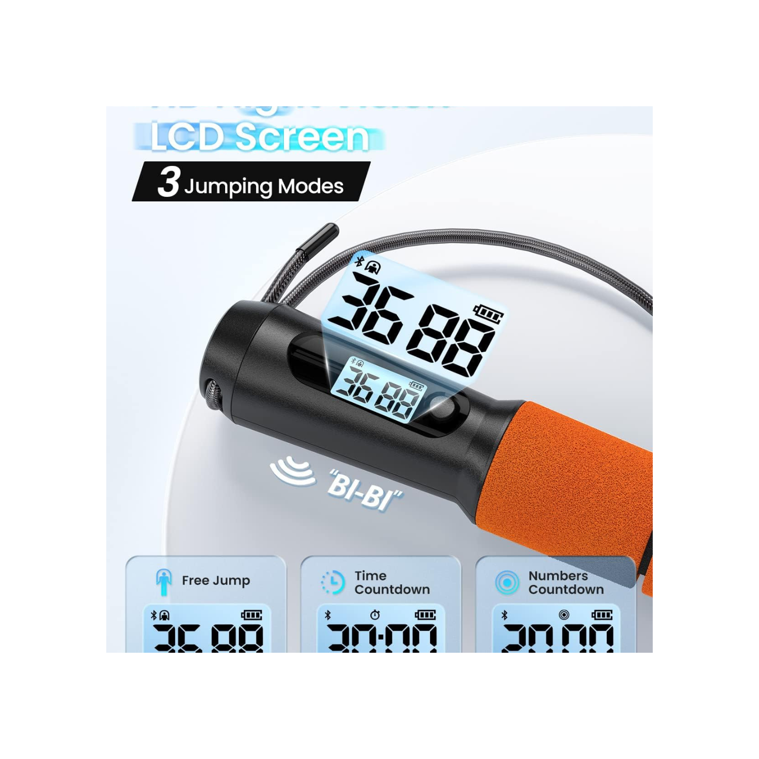 RENPHO Smart Jump Rope, Cordless Jump Rope, High-Speed Jump Rope with Counter, Fitness Skipping Rope with APP Data Analysis, Workout Jump Ropes for