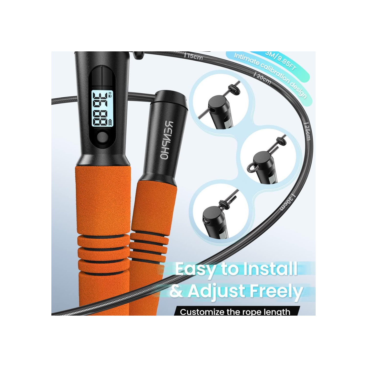 RENPHO Smart Jump Rope, Cordless Jump Rope, High-Speed Jump Rope with Counter, Fitness Skipping Rope with APP Data Analysis, Workout Jump Ropes for