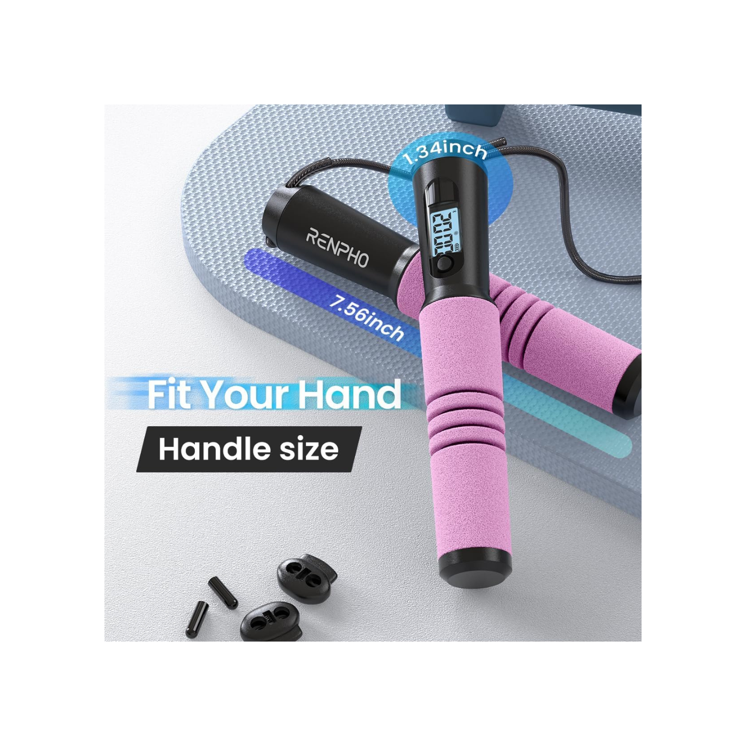 RENPHO Smart Jump Rope, Cordless Jump Rope, High-Speed Jump Rope with Counter, Fitness Skipping Rope with APP Data Analysis, Workout Jump Ropes for