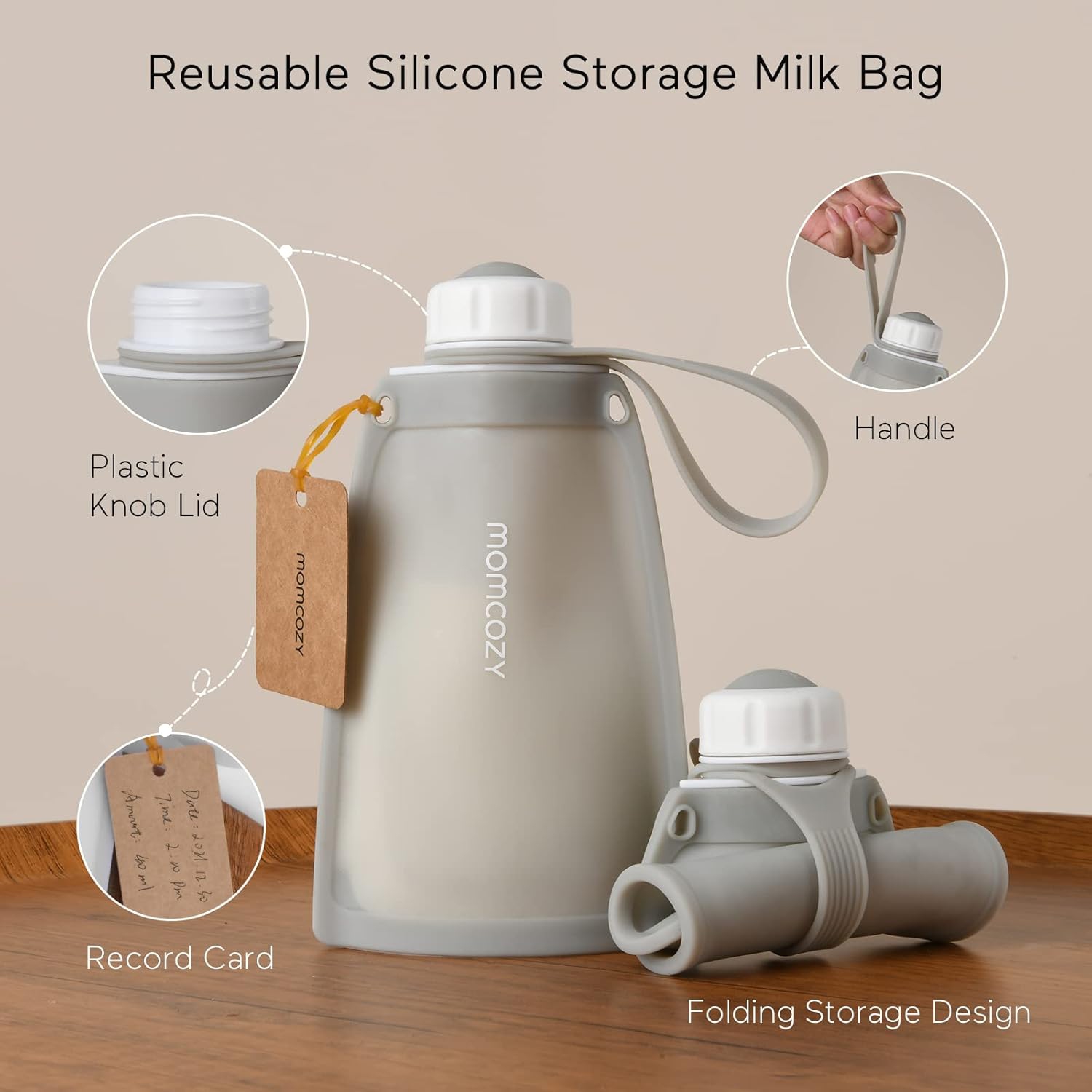 Momcozy M5 All-in-one Breast Pump,3 Modes 9 Levels & Silicone Breastmilk Storage Bags, Reusable Breastmilk Freezer Storing Bags