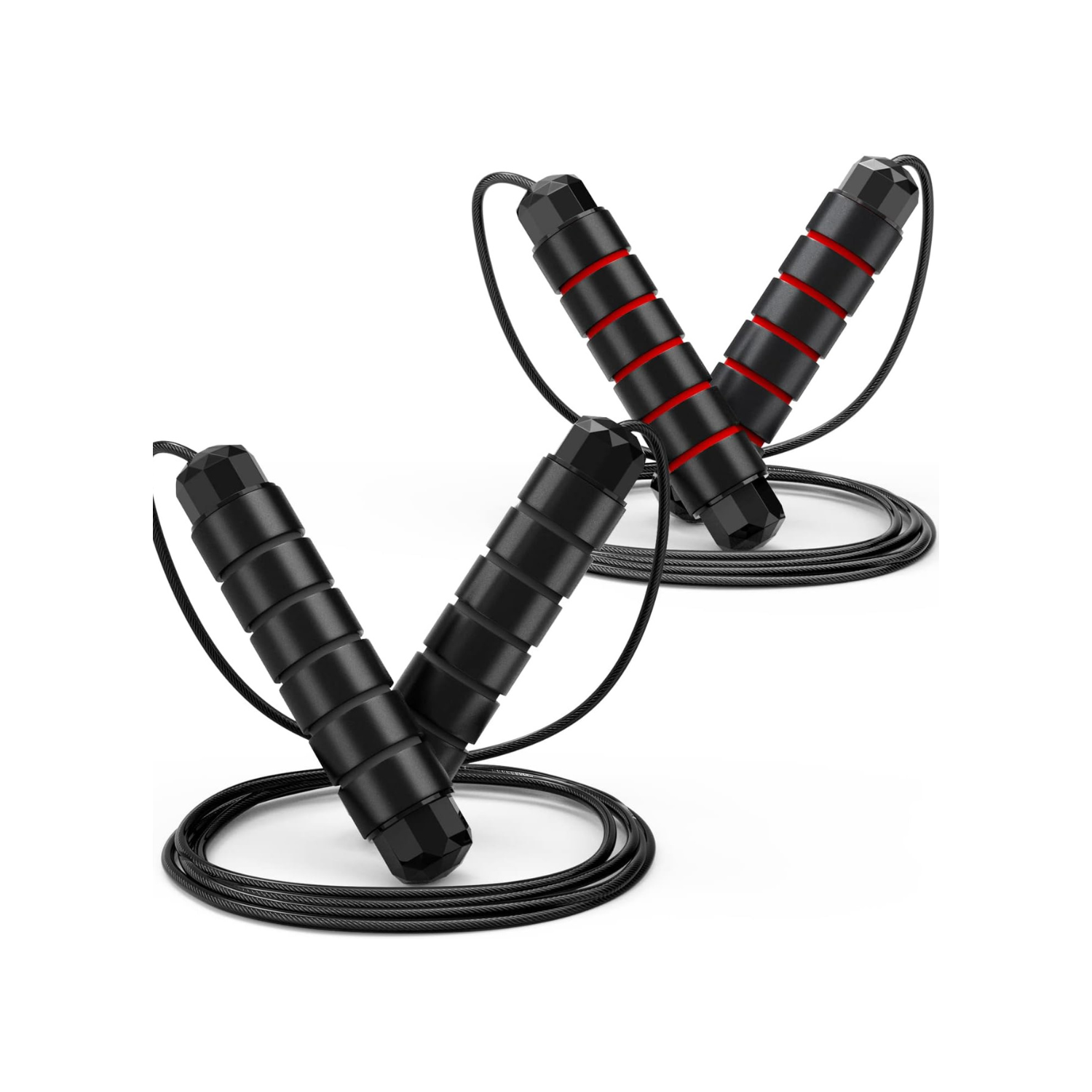 Jump Rope, Tangle-Free Rapid Speed Jumping Rope Cable with Ball Bearings for Women, Men, and Kids, Adjustable Steel Jump Rope Workout with Foam