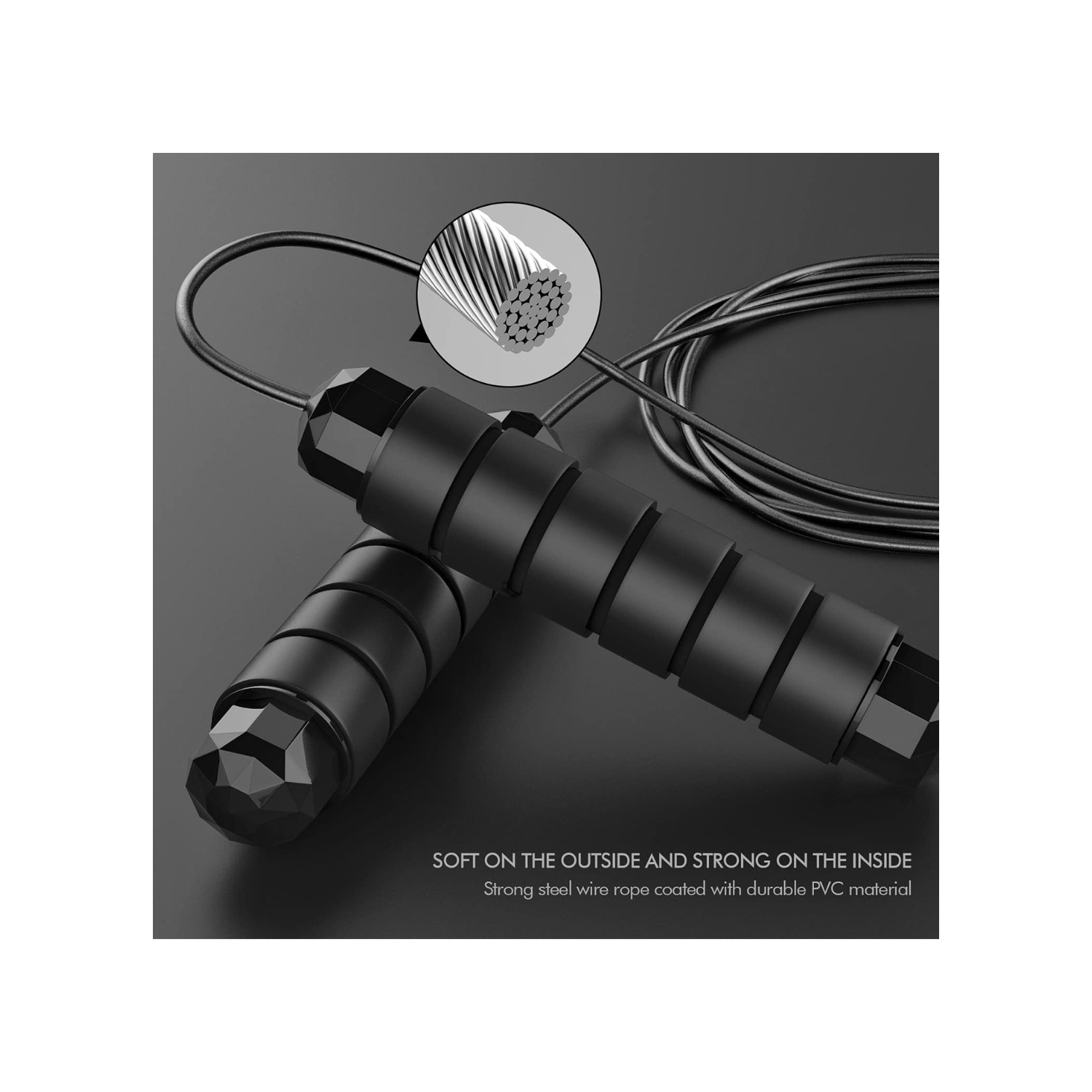 Jump Rope, Tangle-Free Rapid Speed Jumping Rope Cable with Ball Bearings for Women, Men, and Kids, Adjustable Steel Jump Rope Workout with Foam