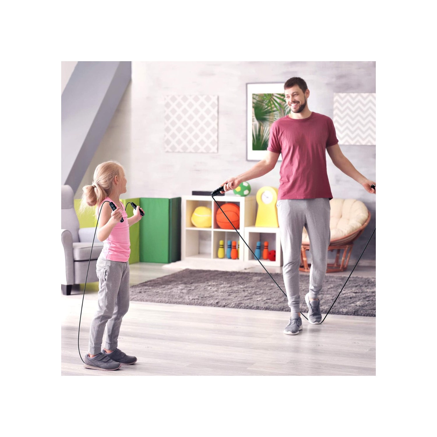 Jump Rope, Tangle-Free Rapid Speed Jumping Rope Cable with Ball Bearings for Women, Men, and Kids, Adjustable Steel Jump Rope Workout with Foam