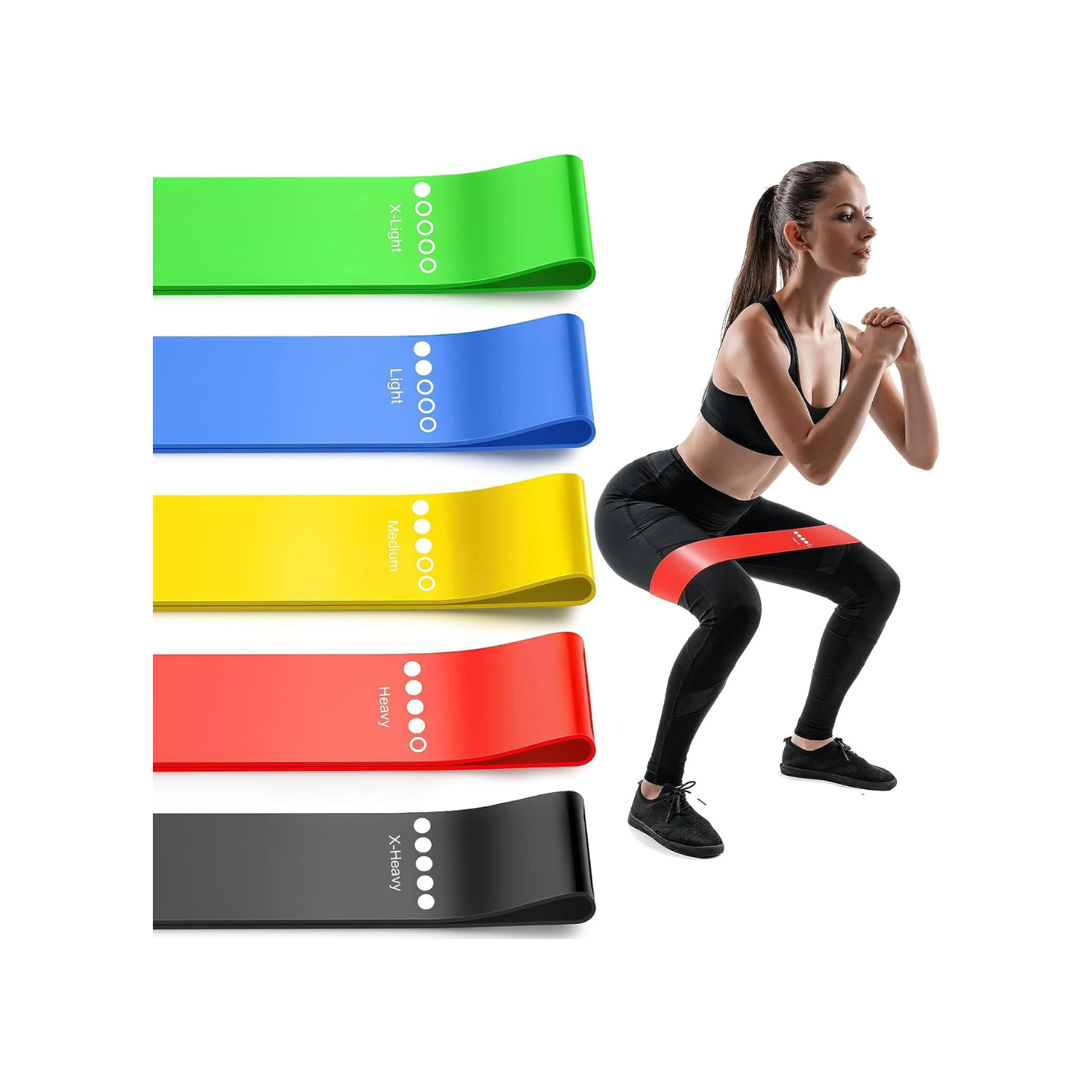 Exercise Bands - Resistance Bands for Exercise, Workout Bands with 5 Different Resistance Levels, Elastic Bands for Exercise Training, Exercise Band