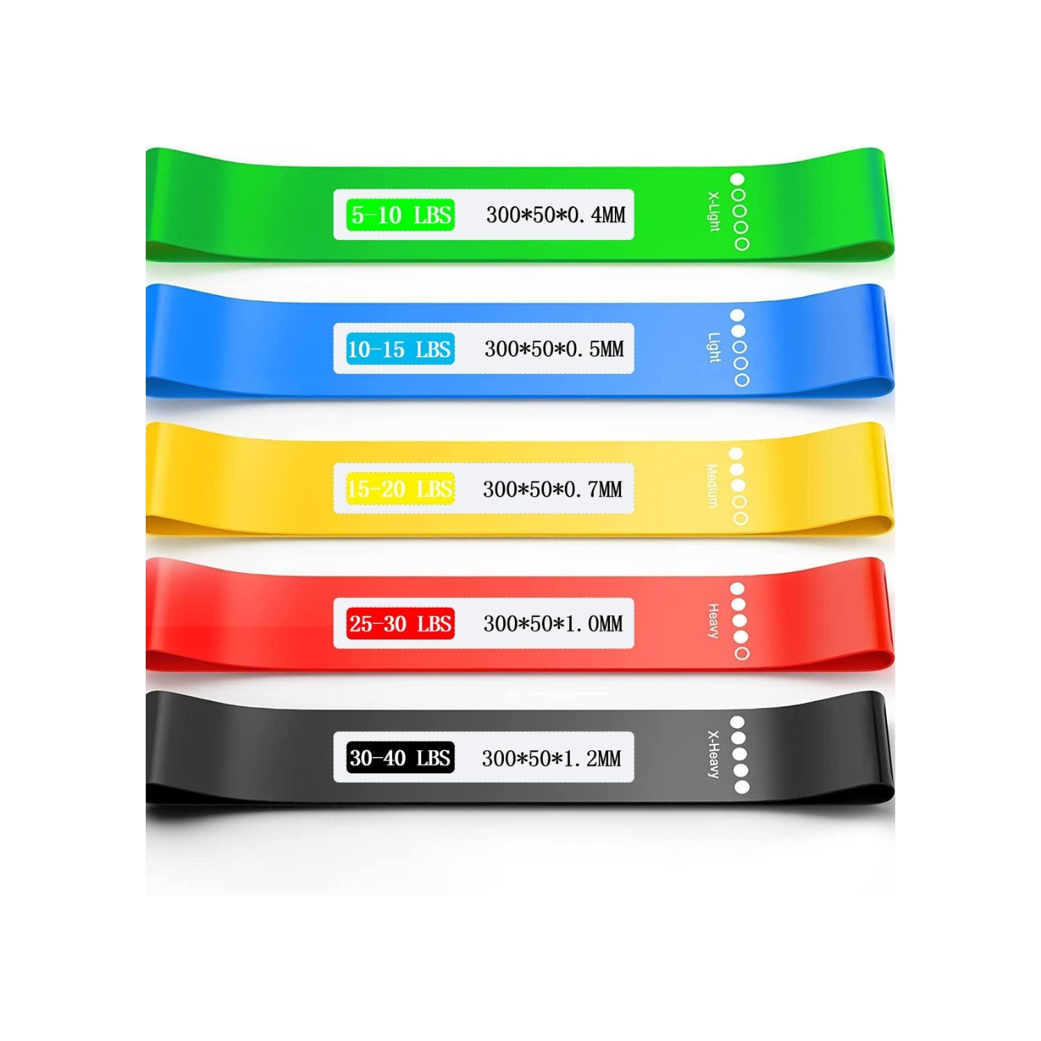 Exercise Bands - Resistance Bands for Exercise, Workout Bands with 5 Different Resistance Levels, Elastic Bands for Exercise Training, Exercise Band