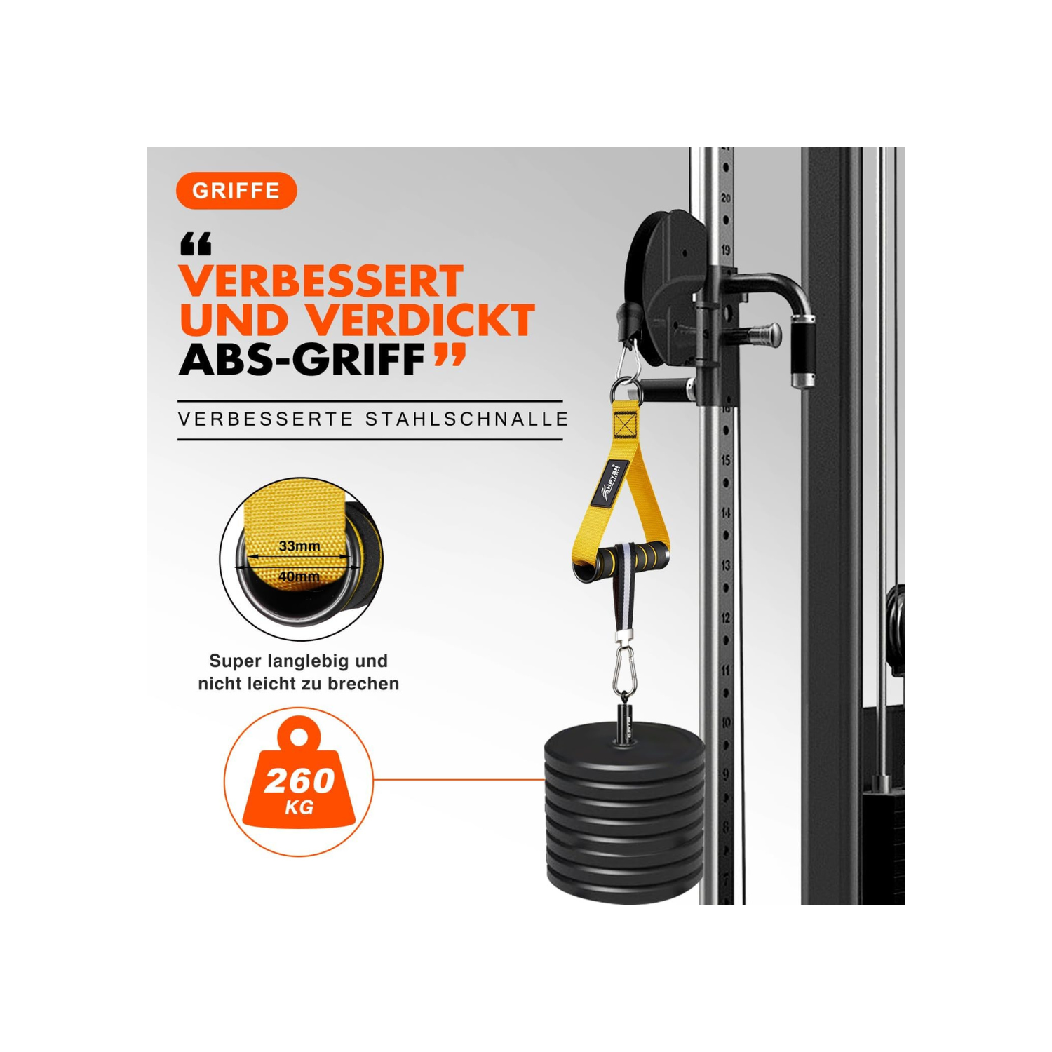 MEHAIZ Exercise Handles, Replacement Fitness Equipment for Pilates,Yoga,Strength Trainer, Heavy Duty Comfortable Cable Handle Compatible with High