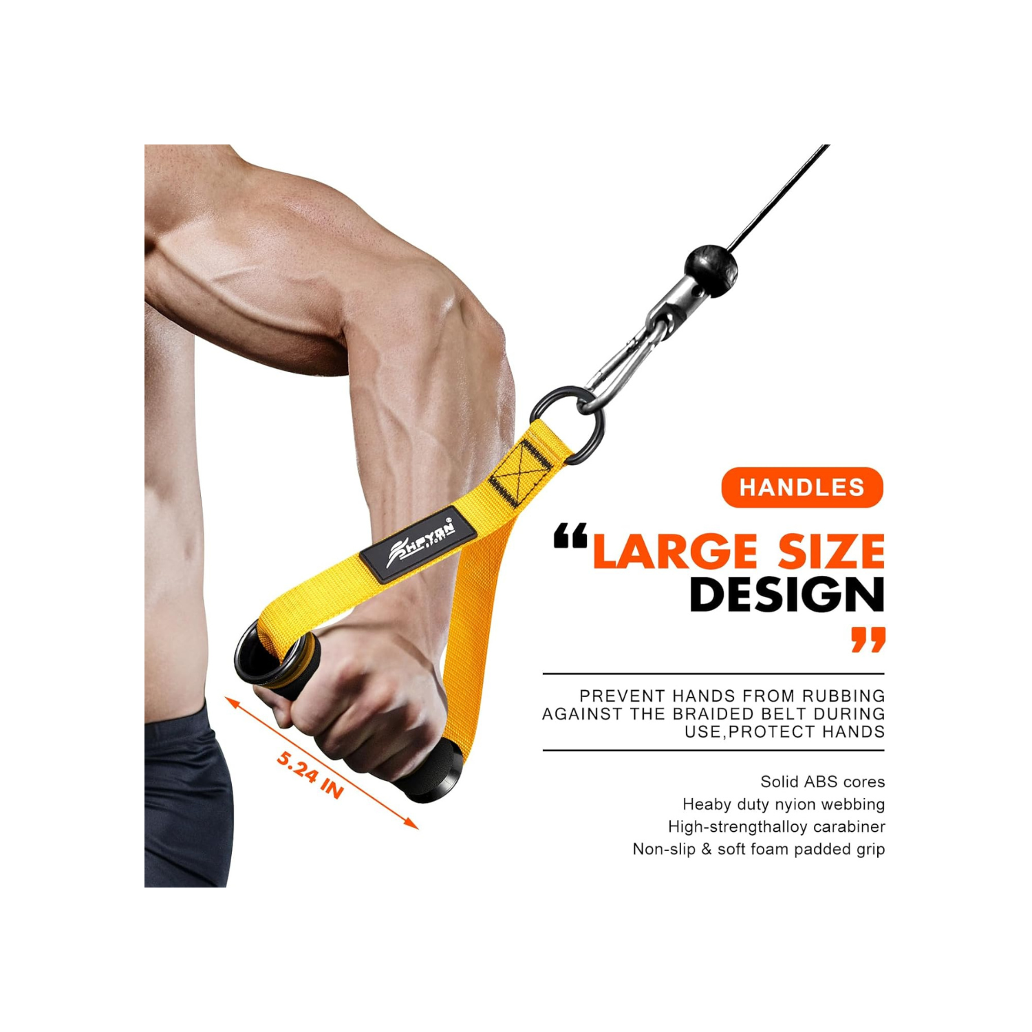 MEHAIZ Exercise Handles, Replacement Fitness Equipment for Pilates,Yoga,Strength Trainer, Heavy Duty Comfortable Cable Handle Compatible with High