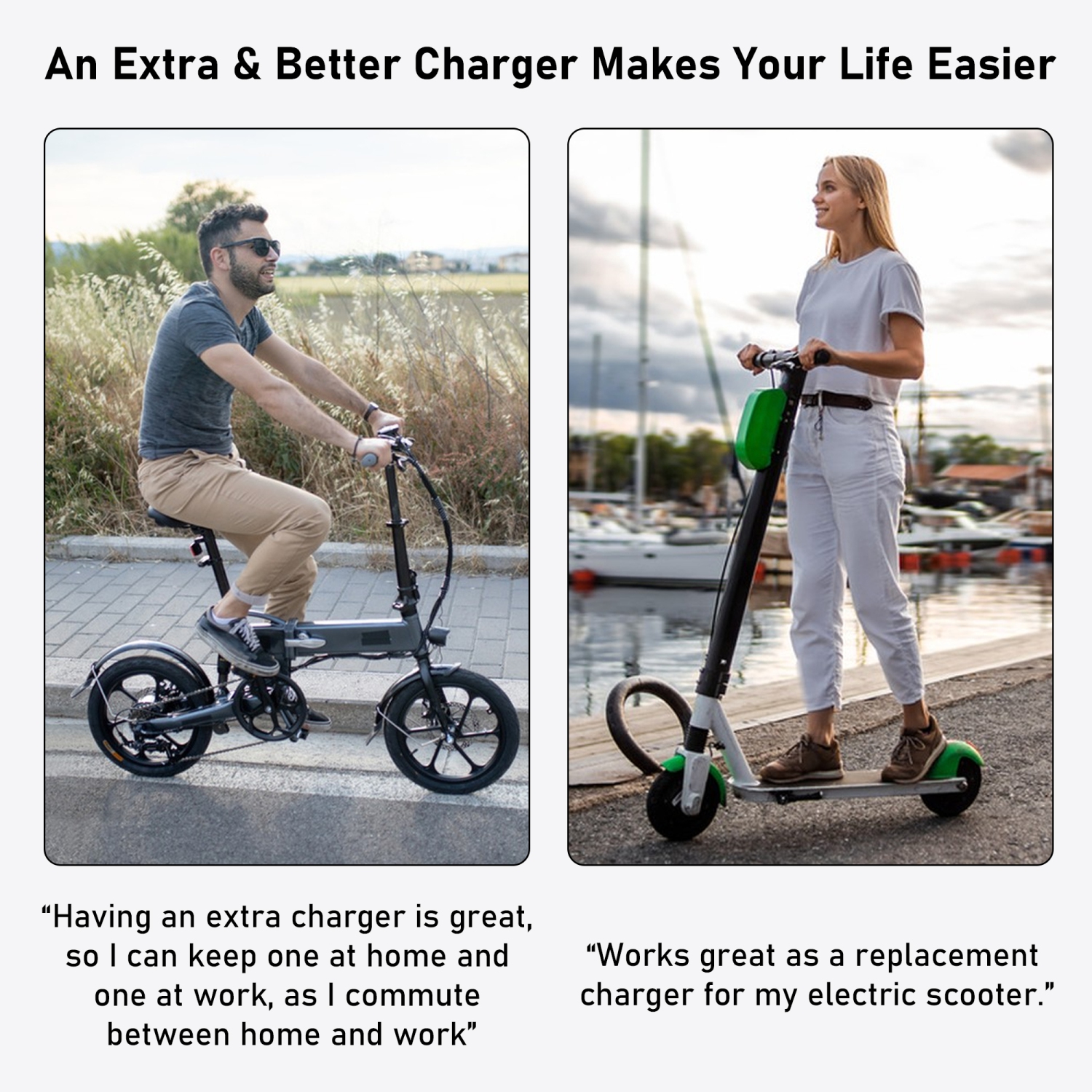 Cyberpika Portable eBike Charger – 54.6V 3A Fast Charging for 48V Lithium Batteries – Sleek, Ultra-Compact Design by MIT startup – Enhanced Safety –