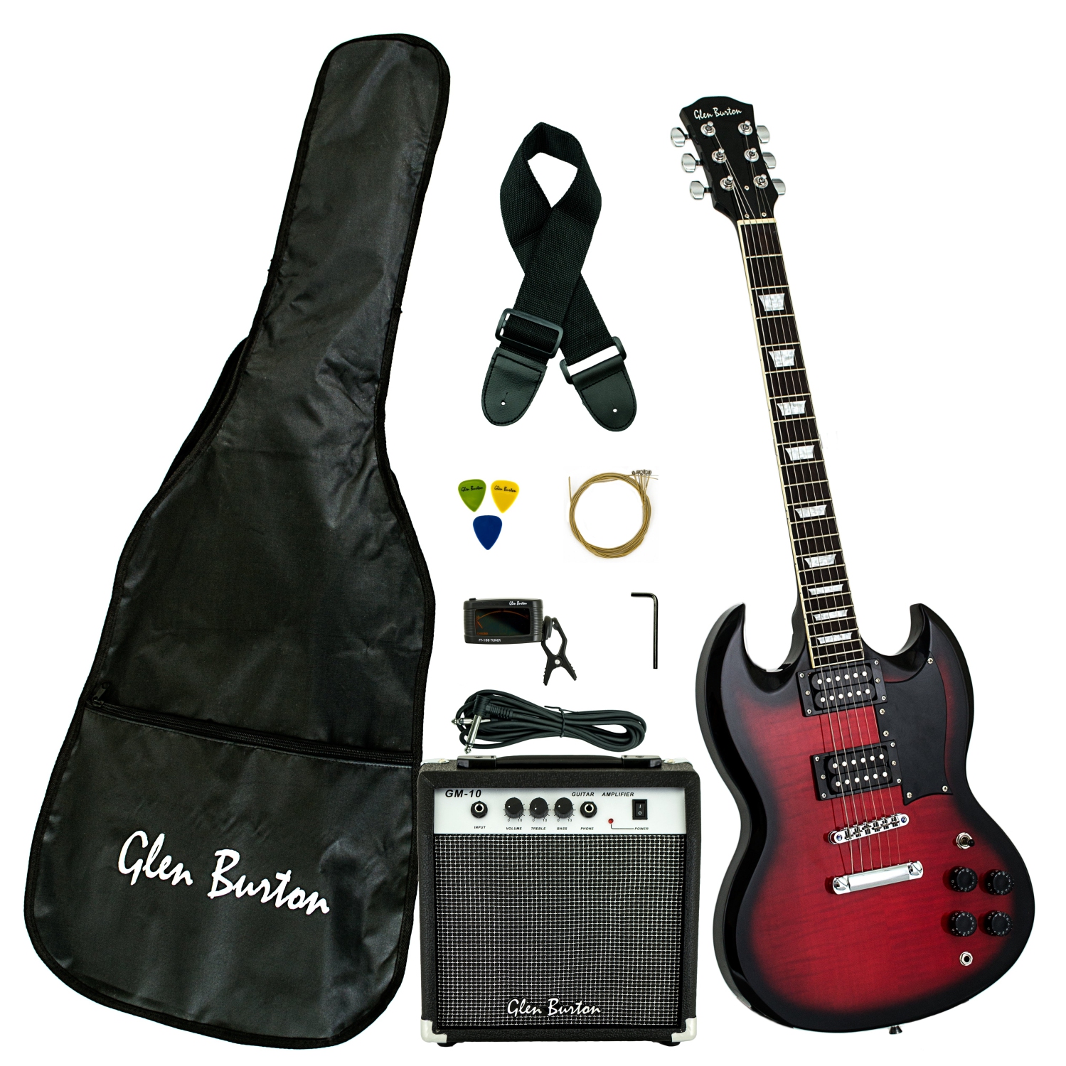 Ensembles avec guitare électrique à caisse pleine SG de Glen Burton