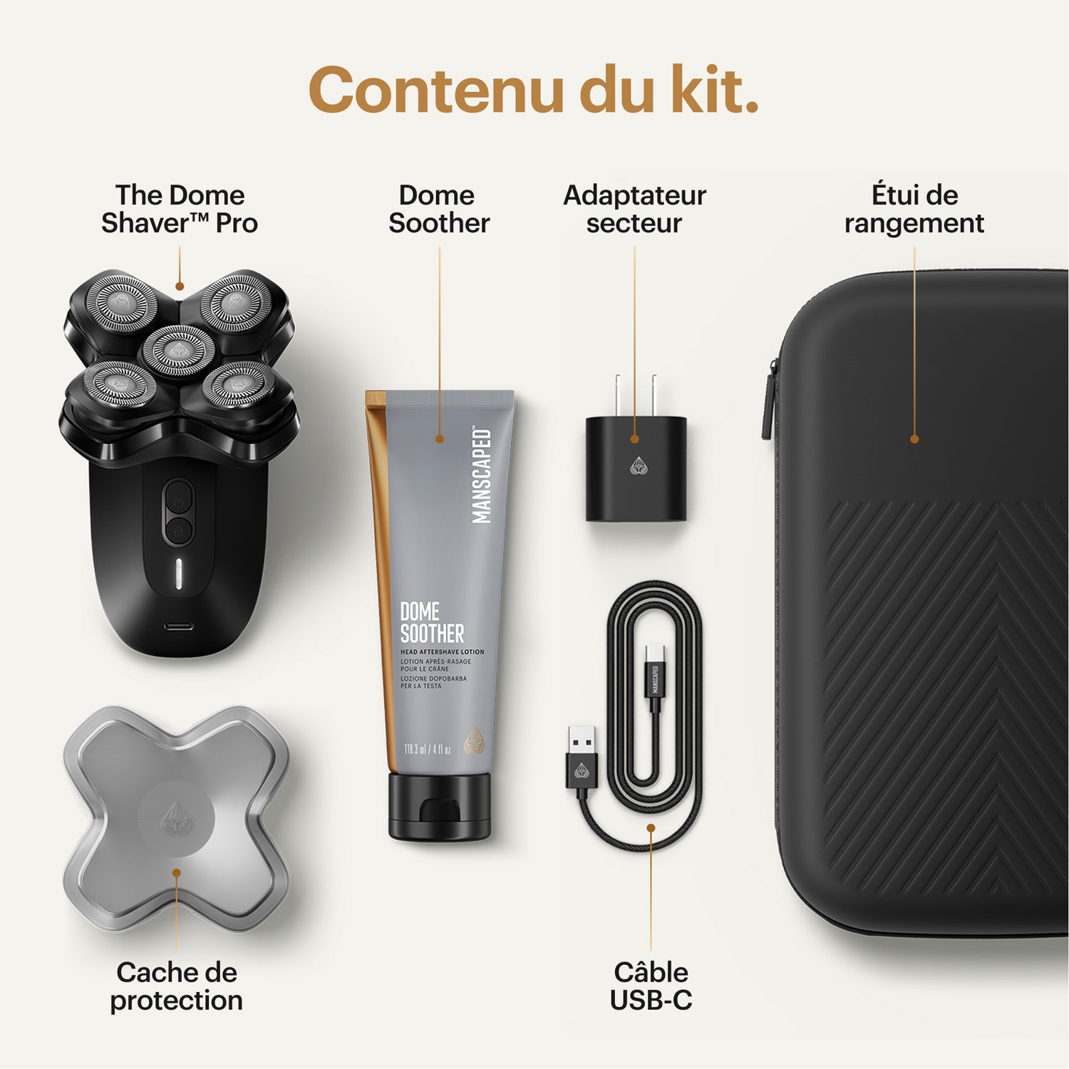 Manscaped Dome Shaver Pro Cordless Scalp & Bald Head Shaver Essentials Kit