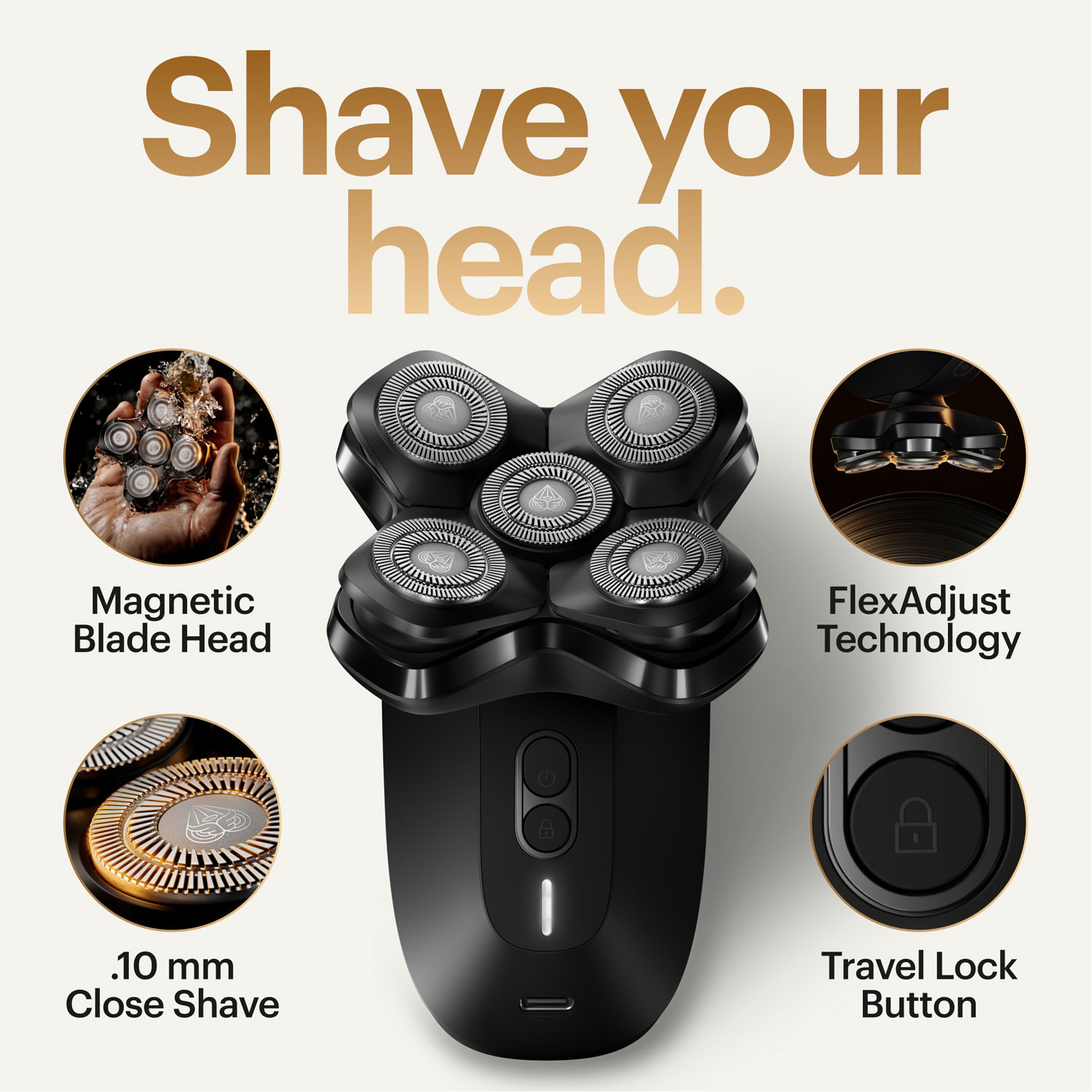 Manscaped Dome Shaver Pro Cordless Scalp & Bald Head Shaver Essentials Kit