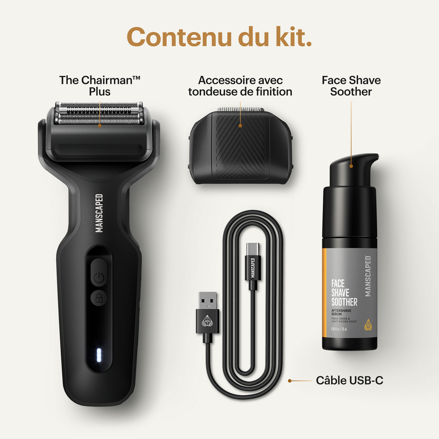 Manscaped Chairman Plus Cordless Face Shaver Essentials Kit