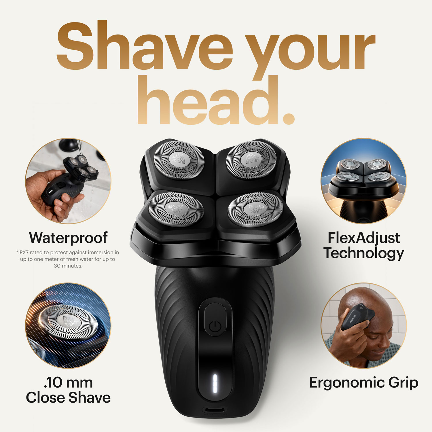 Manscaped Dome Shaver Plus Cordless Scalp & Bald Head Shaver Essentials Kit