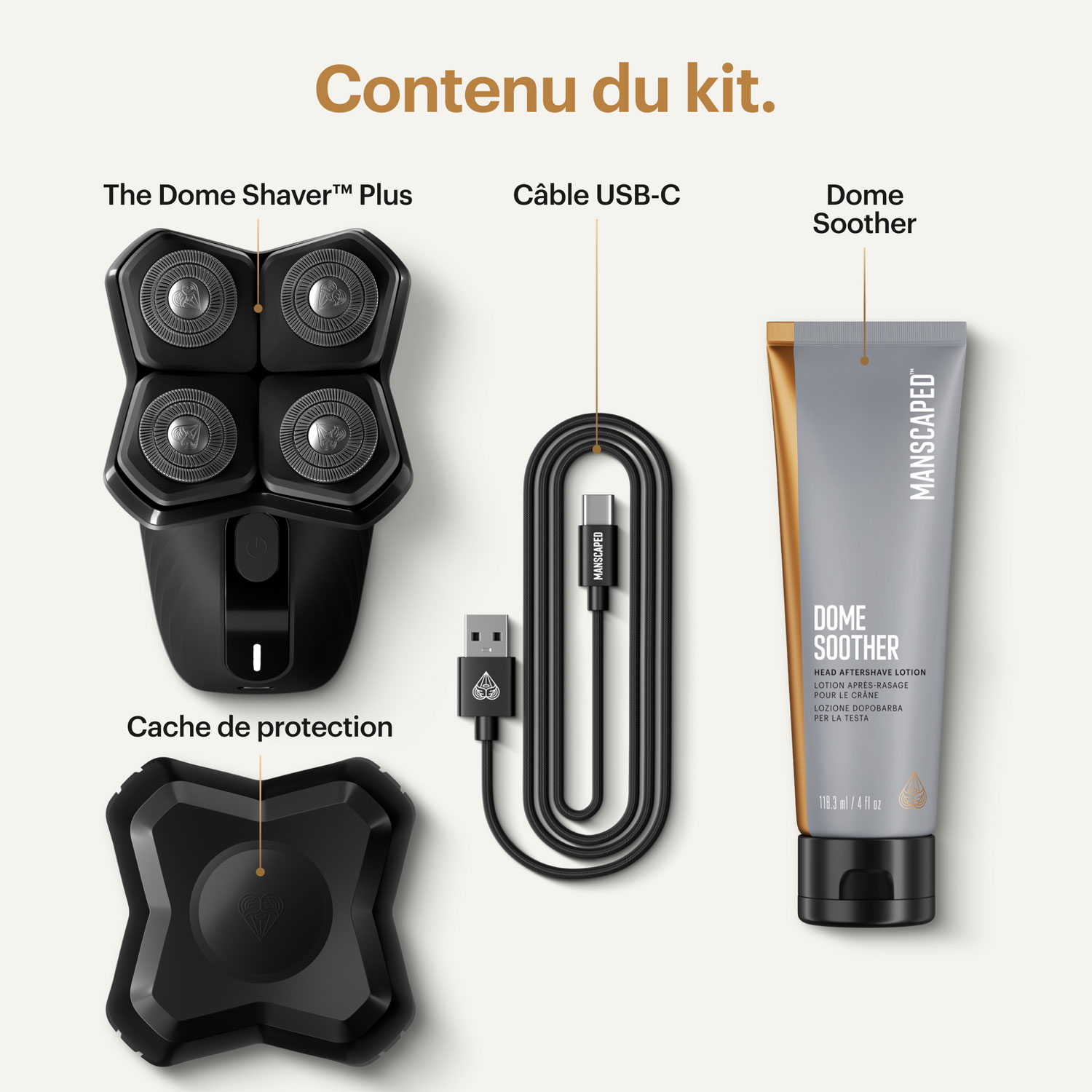 Manscaped Dome Shaver Plus Cordless Scalp & Bald Head Shaver Essentials Kit