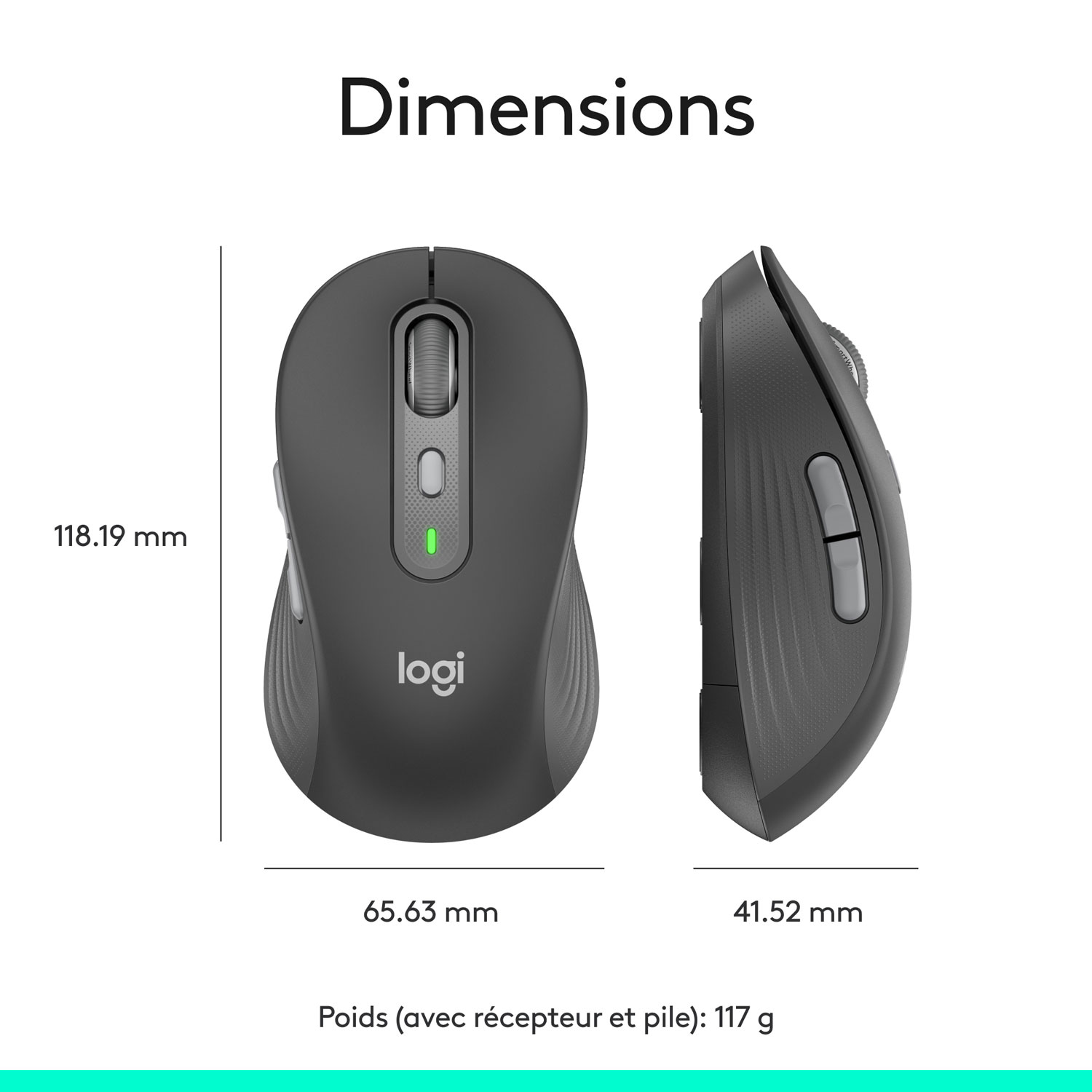 Souris optique Bluetooth Signature Plus M750 de Logitech - Graphite