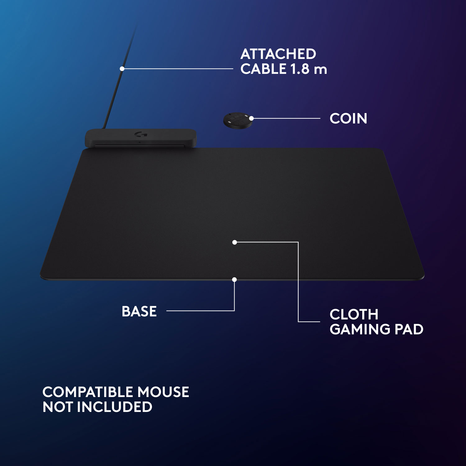 Logitech G POWERPLAY 2 Gaming Mouse Pad with Wireless Charging