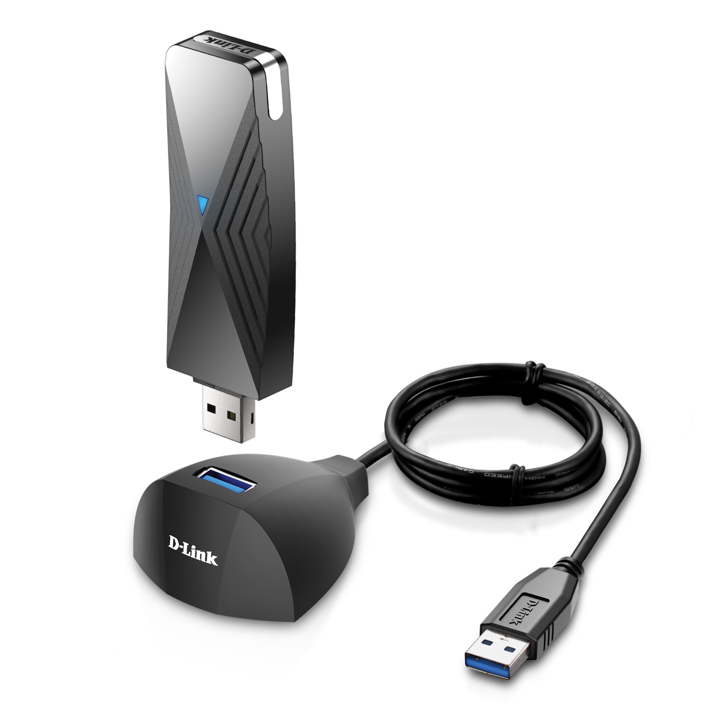 Adaptateur USB Wi-Fi 6 AX1800 Réseau Internet sans fil MU-MIMO bibande longue portée USB 3,0 AX1800 de D-Link pour ordinateur de bureau Windows