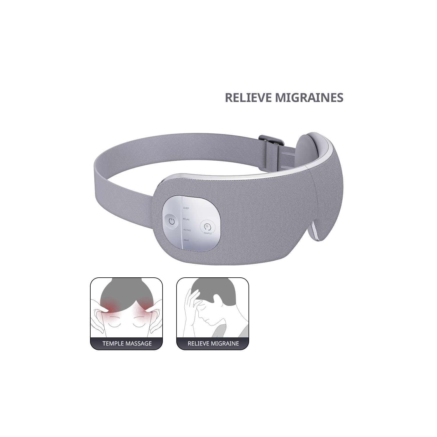 Breo EM005 Temple and Eye Massager with Heat Best Eye Massager for Migraines Headaches Dry Eyes Rechargeable Portable Eye Massager for Relaxation