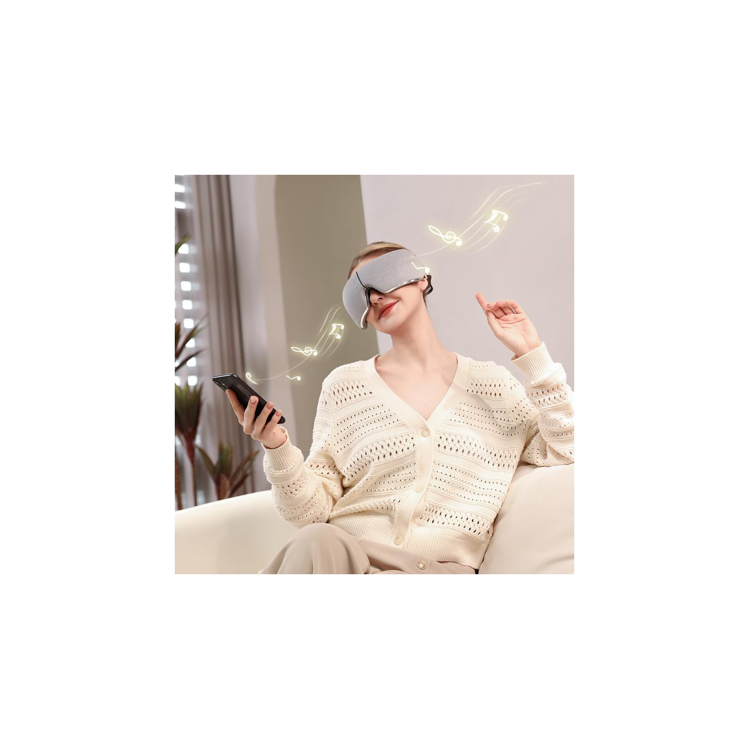 Breo EM005 Temple and Eye Massager with Heat Best Eye Massager for Migraines Headaches Dry Eyes Rechargeable Portable Eye Massager for Relaxation