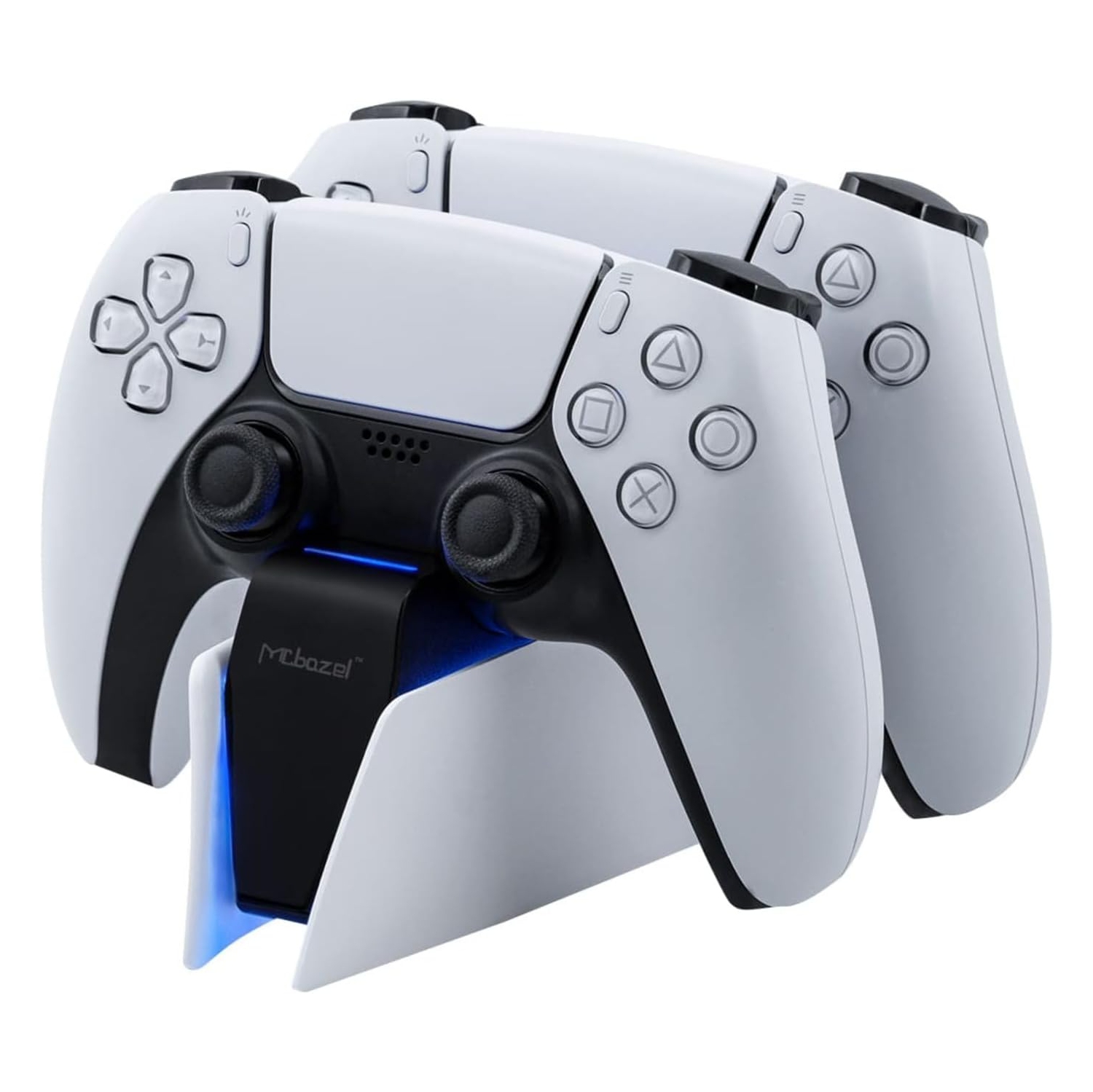 Chargeur double pour manette PS5, station de chargement rapide pour manettes PS5, station de chargement double de type C avec indicateur LED, blanc