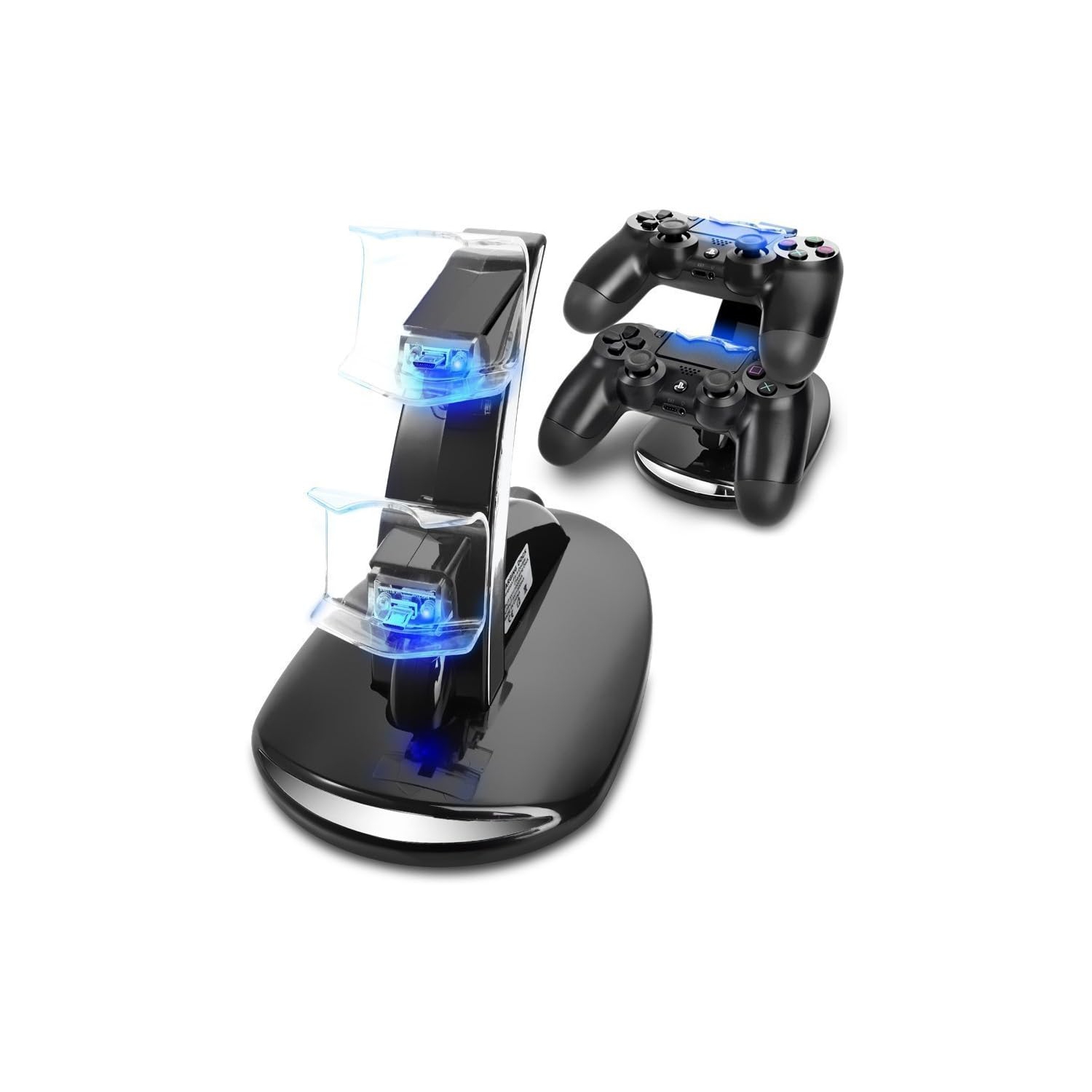 PS4 Controller Charger, PS4 Charging Station for PS4 / PS4 Pro / PS4 Slim DualShock 4 Controller, Dual USB Fast Charging Station Stand with LED Indicator Light