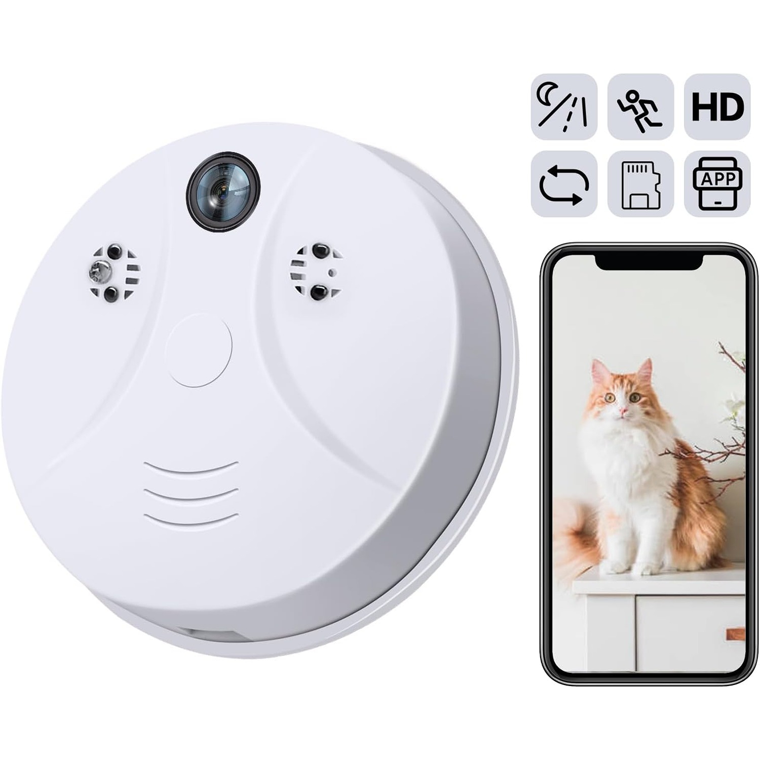 VANCHEER 1080P Hidden Camera Detector, Wi-Fi Mini Nanny Cam, Motion Detection, Real-Time View, No Audio