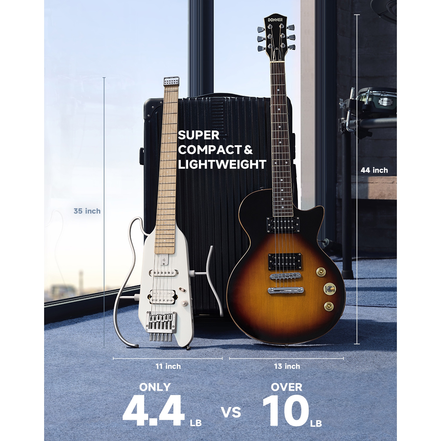 Donner HUSH-X Electric Guitar Kit for Travel