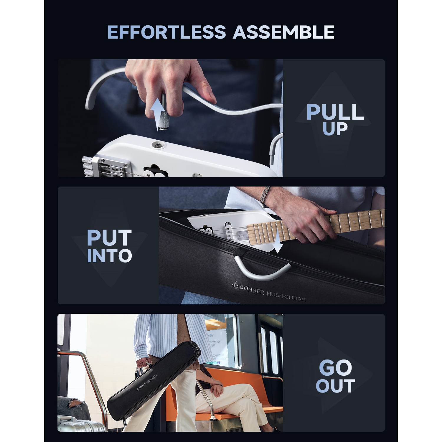 Donner HUSH-X Electric Guitar Kit for Travel