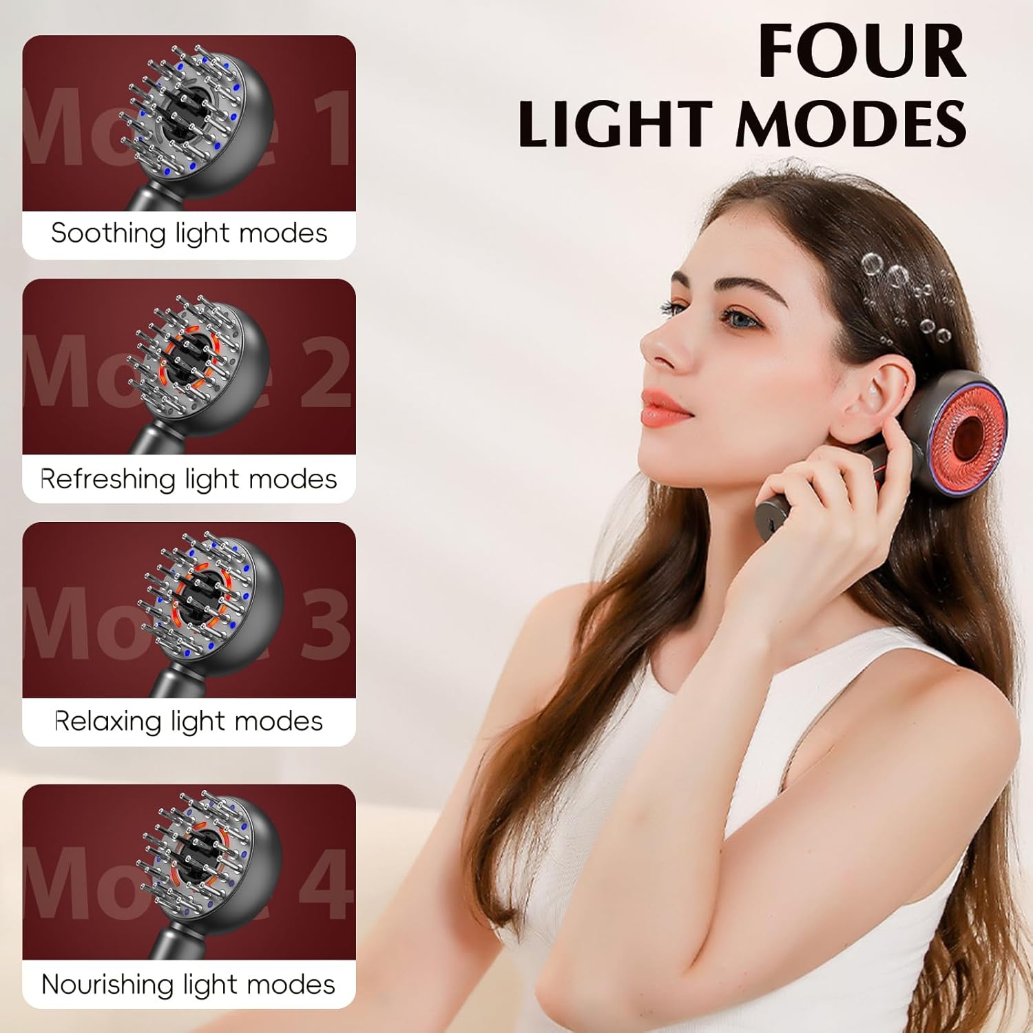 Peigne de massage électrique pour la croissance des cheveux Anti-Perte Cheveux Peigne de thérapie infrarouge Peigne de soins capillaires Red Light