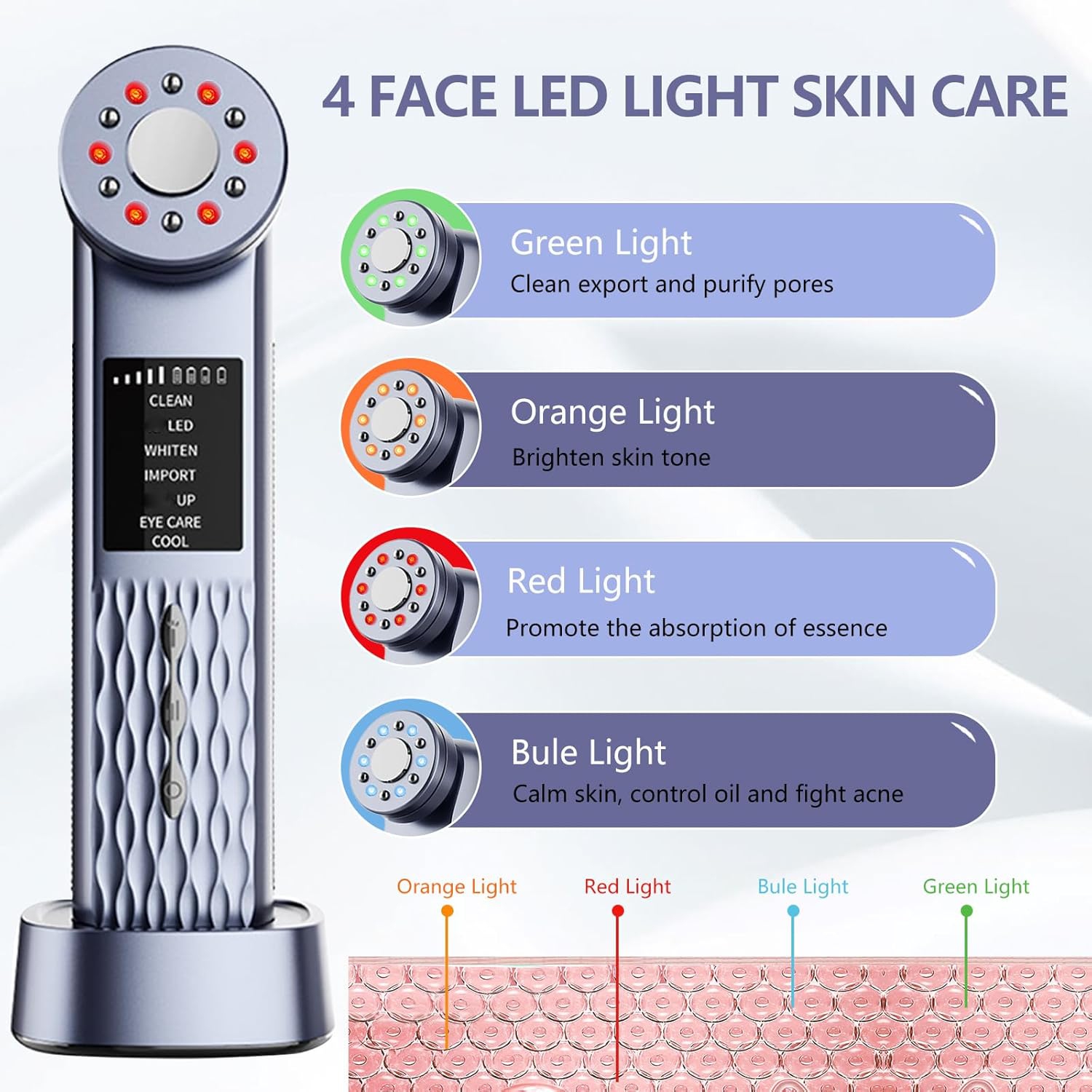 Facial Massager for Face,Portable Electric Face Massager,Red Light Therapy Beauty Device Tool for Skin Care Home Use