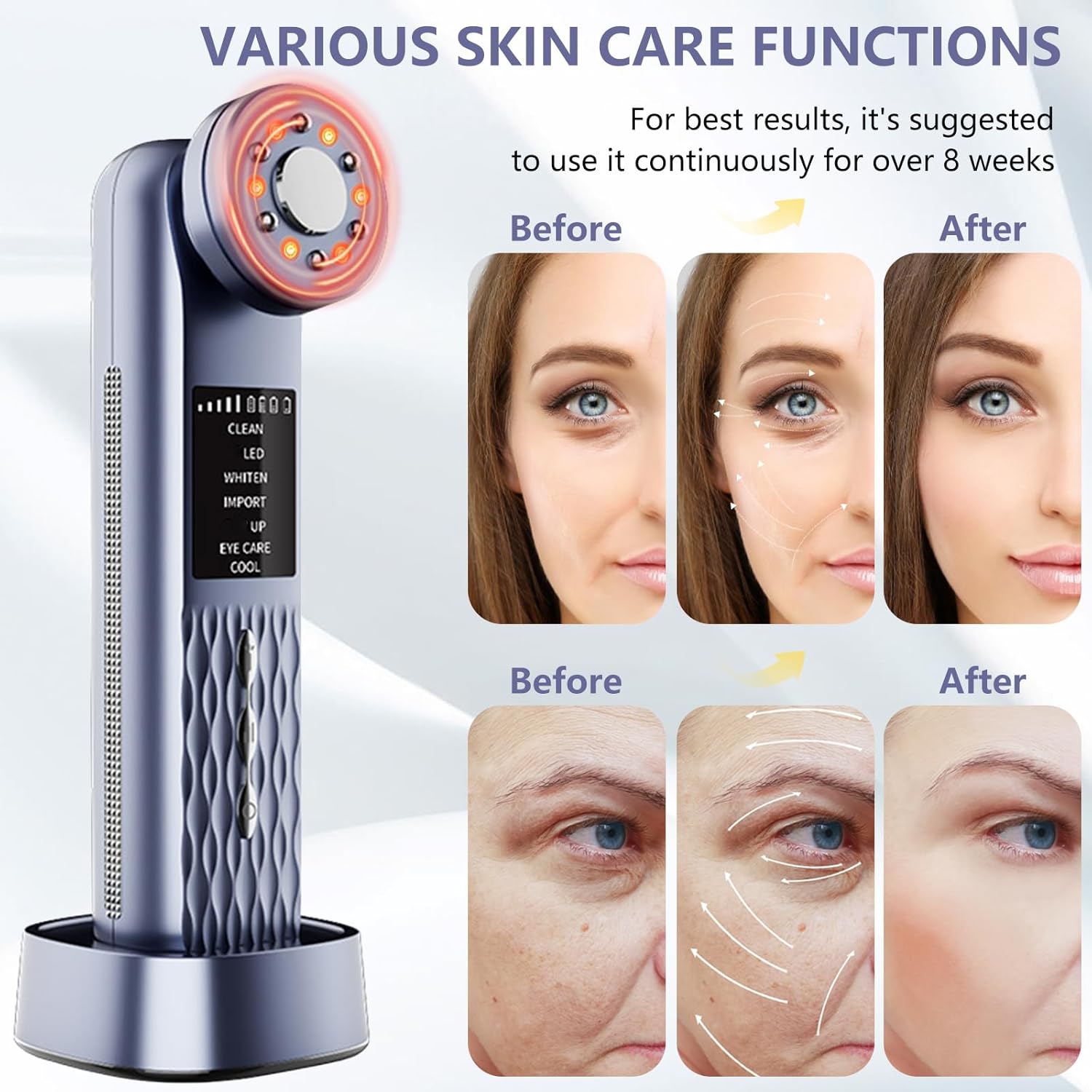 Facial Massager for Face,Portable Electric Face Massager,Red Light Therapy Beauty Device Tool for Skin Care Home Use