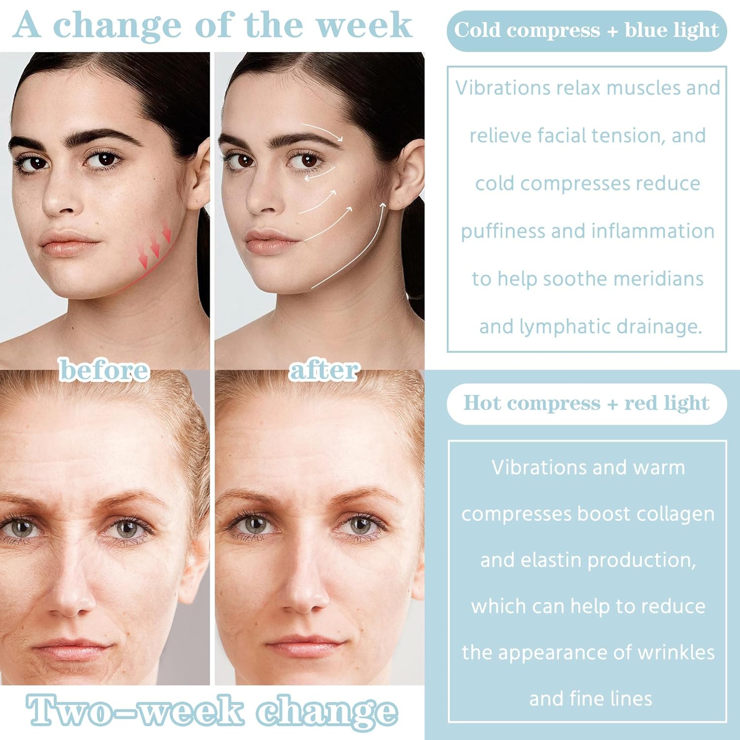 Electric Gua Sha Facial Tool,Hot & Cold Dual-Mode Face Neck Massager,Face Sculpting Tool Facial Lift Device,Red Light Massager for Anti-Aging