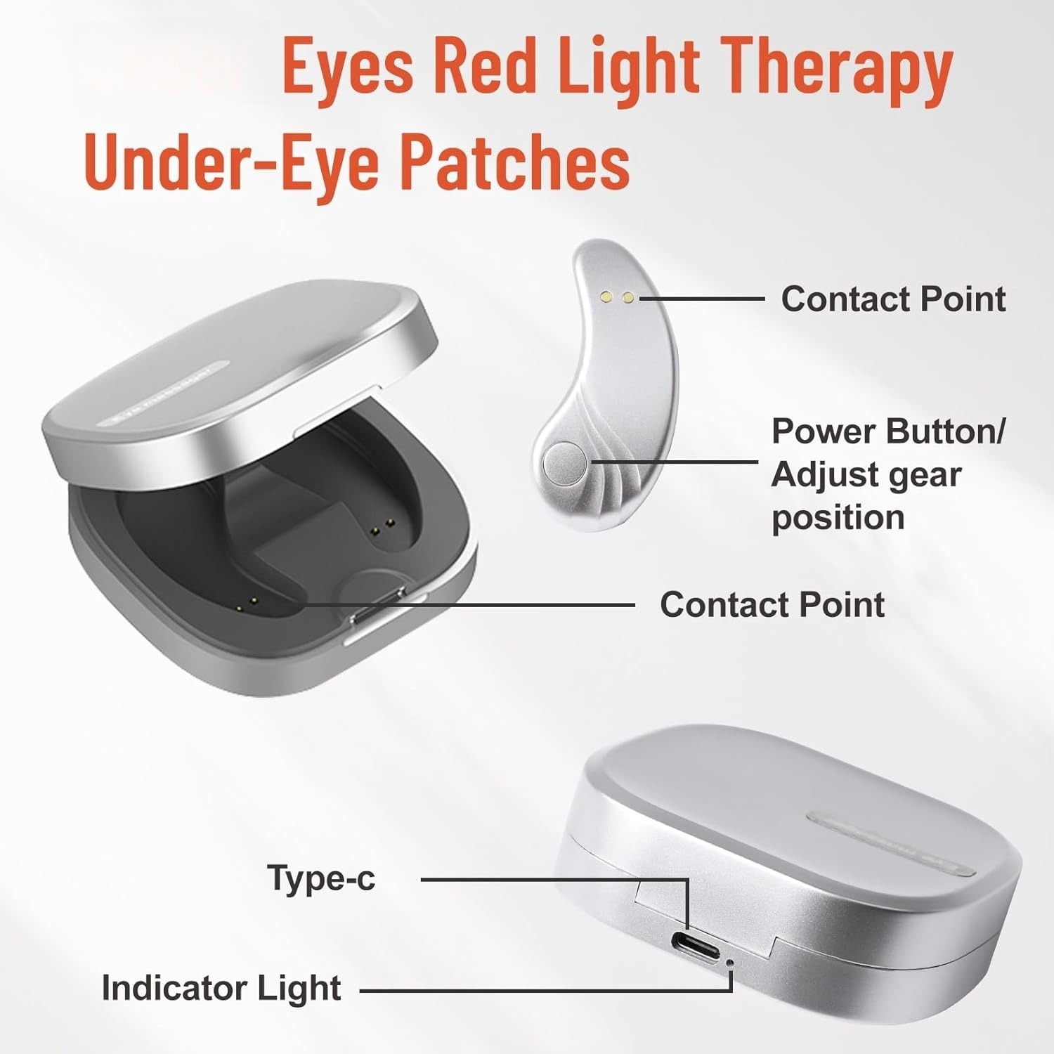 Masseur yeux de massage sous les yeux Red Light Therapy, masseurs portatifs sous les yeux pour sacs pour les yeux Rideau foncé