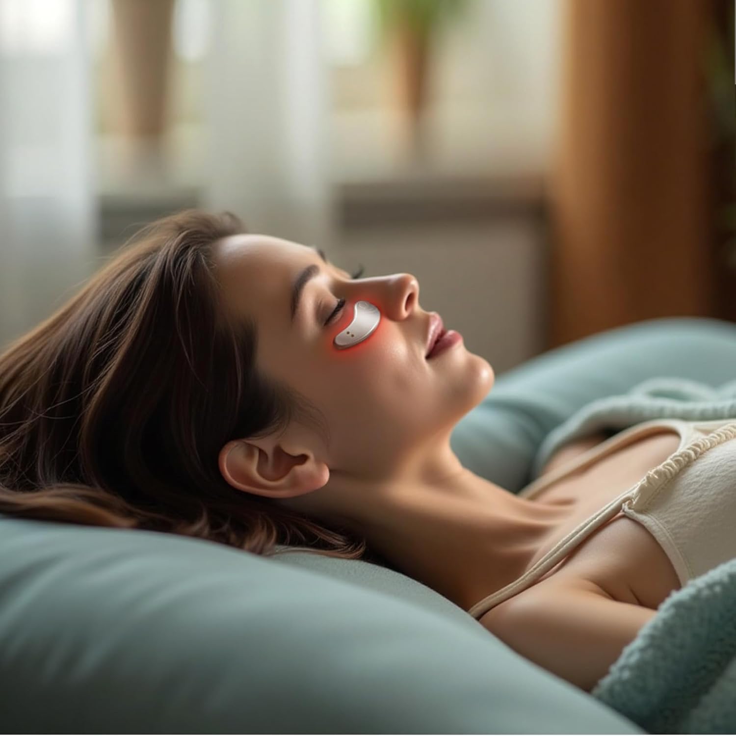 Masseur yeux de massage sous les yeux Red Light Therapy, masseurs portatifs sous les yeux pour sacs pour les yeux Rideau foncé