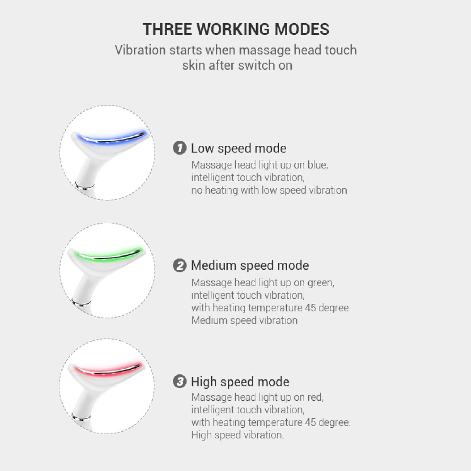 Red Light Face Massager Tool,Facial Massager for Skin Care,Tightening & Anti-Aging Device,Face Neck Beauty Device for Wrinkle Removal-White