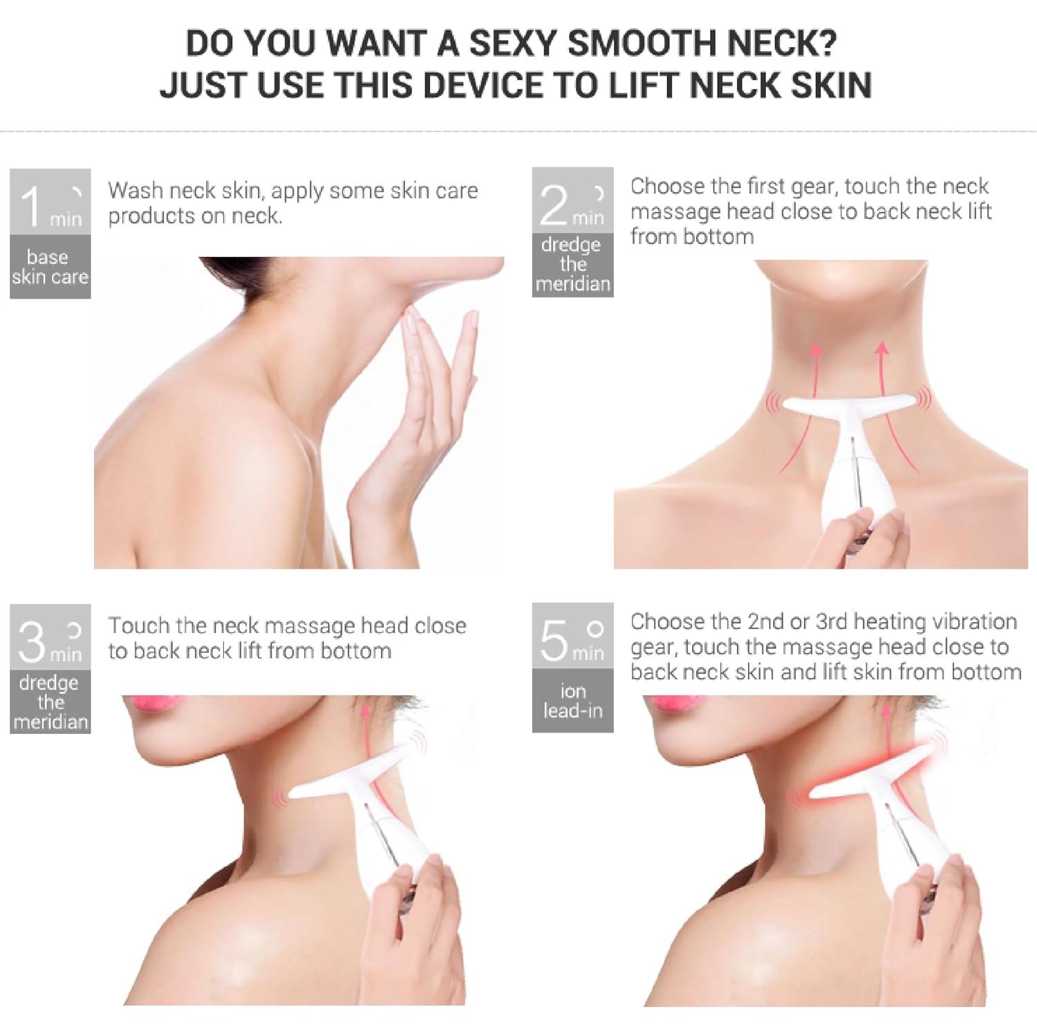 Red Light Face Massager Tool,Facial Massager for Skin Care,Tightening & Anti-Aging Device,Face Neck Beauty Device for Wrinkle Removal-White