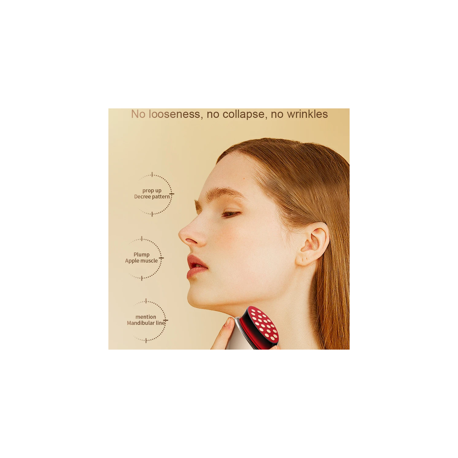 EMS Red Light Therapy,Electric Face Rejuvenation Tool Facial Massager,Skincare Facial Massage Device,Wrinkle Remover-Gold