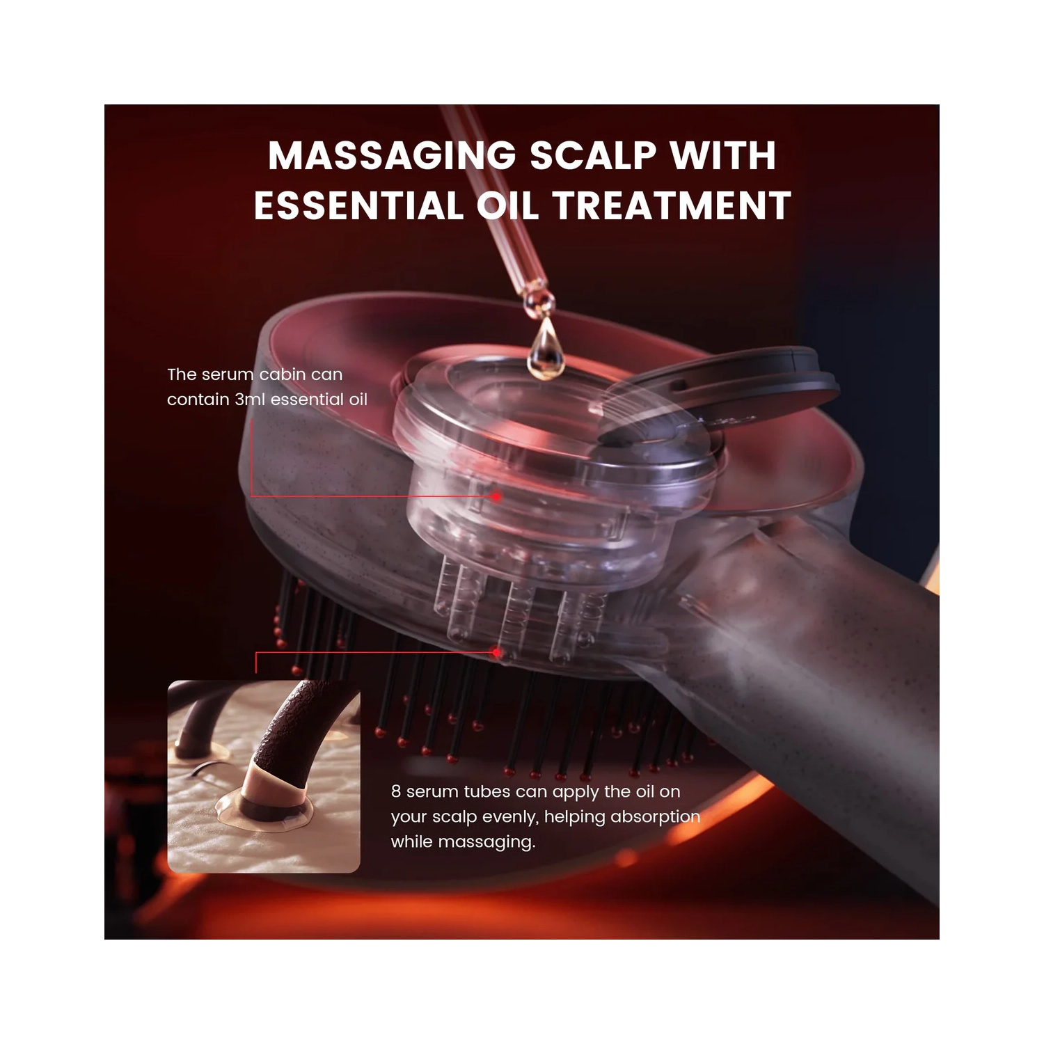 Breo Scalp3 Scalp Massager Comb Anti Hair Loss Scalp Massaging brush Hair Growth Care Scalp Hair Therapy Scalp Reduction Redlight Infrared Therapy