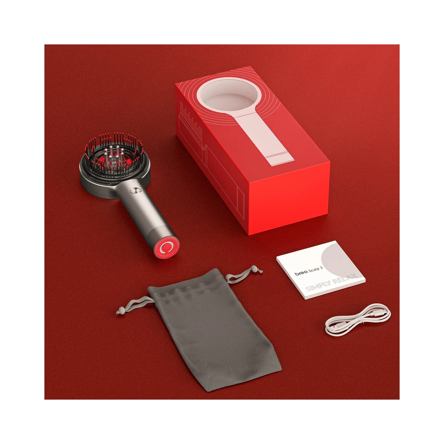 Breo Scalp3 Scalp Massager Comb Anti Hair Loss Scalp Massaging brush Hair Growth Care Scalp Hair Therapy Scalp Reduction Redlight Infrared Therapy