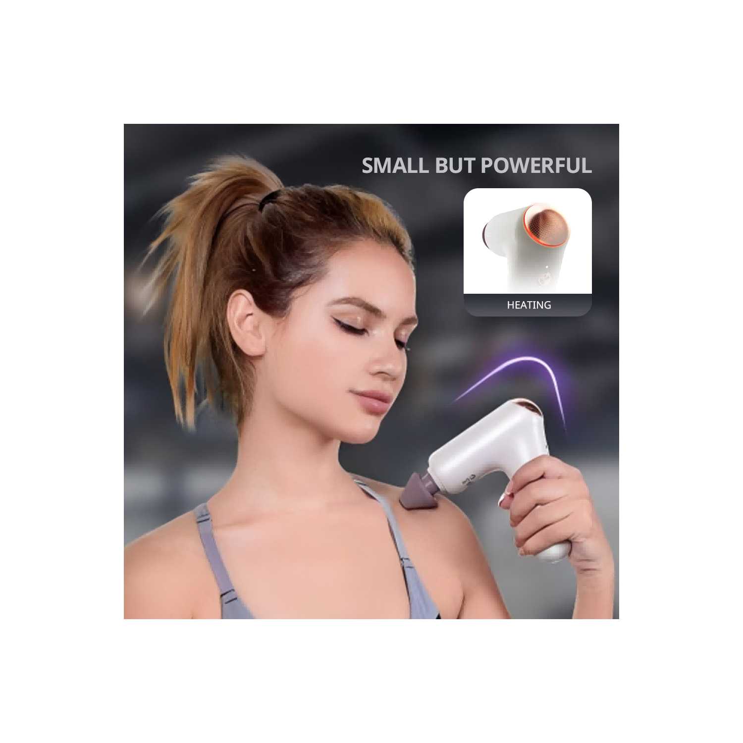 Breo Lucky 7 Deep Tissue Massage Gun with Heat Massage Gun For Back Pain Neck and Shoulders For Athletes Runners Muscle Recovery Relaxation Small but