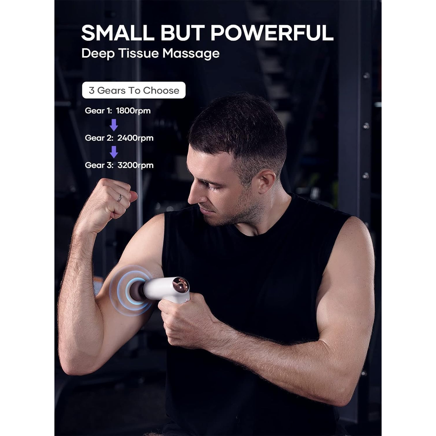 Breo Lucky 7 Deep Tissue Massage Gun with Heat Massage Gun For Back Pain Neck and Shoulders For Athletes Runners Muscle Recovery Relaxation Small but