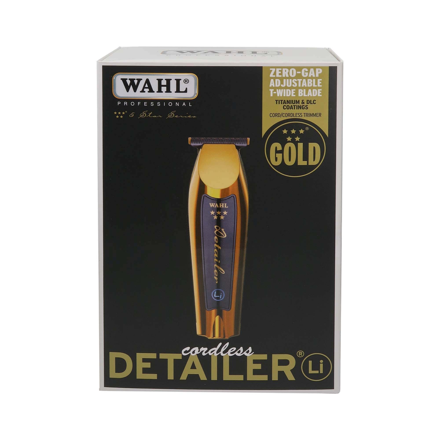 Wahl 5 Star Gold Detailer Cordless Li Trimmer with Nose Trimmer NT1605/60 + Comb