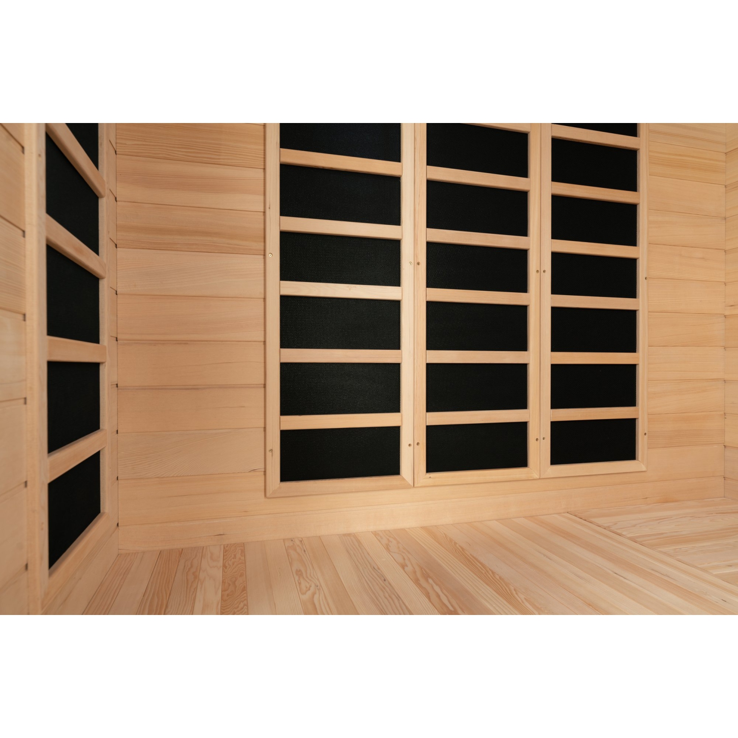 Blisspod, Vienna, Corner Spacious Far Infrared Sauna Canadian Hemlock Ultra Low EMF, 12 Heaters, 4-5 Persons