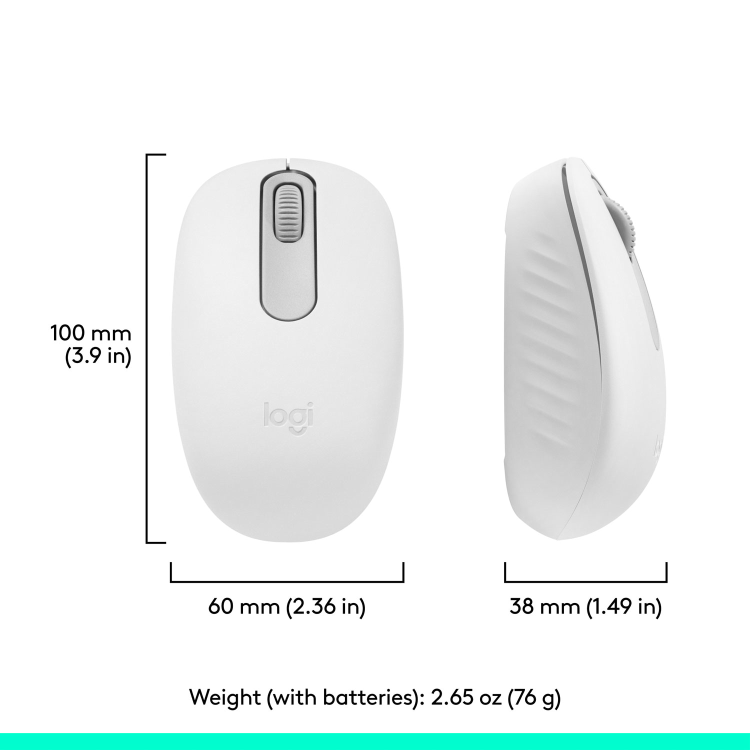 Souris optique Bluetooth de 1000 ppp M196 de Logitech - Blanc cassé