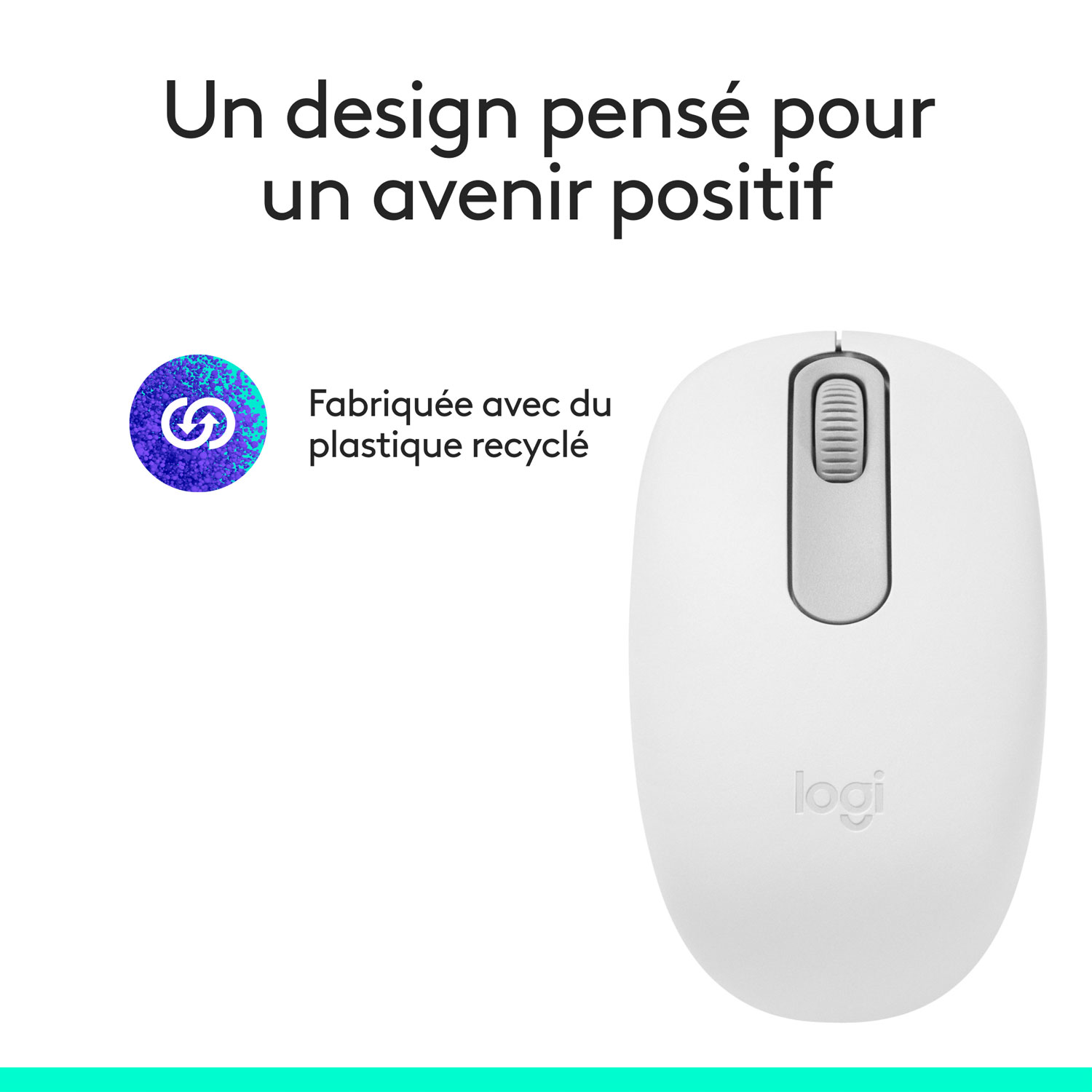 Souris optique Bluetooth de 1000 ppp M196 de Logitech - Blanc cassé