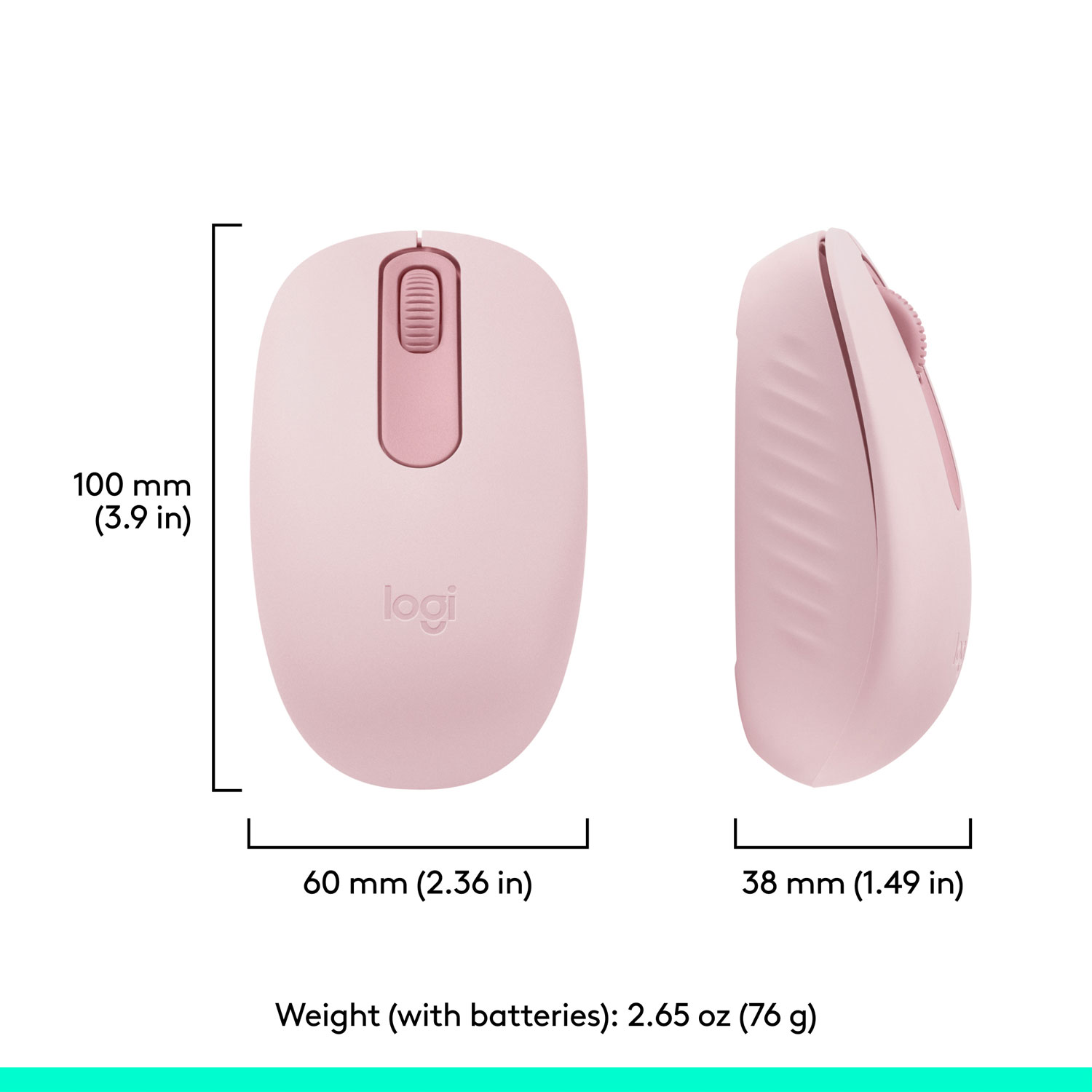 Souris optique Bluetooth de 1000 ppp M196 de Logitech - Rose