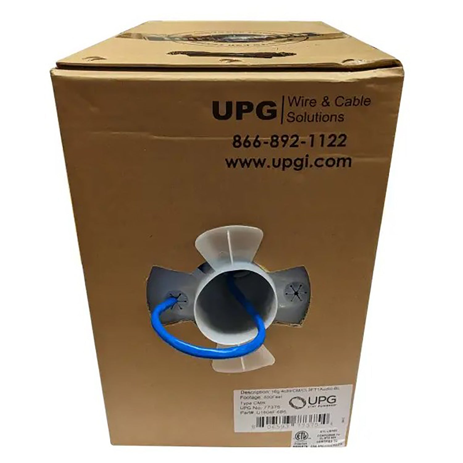 UPG – Câble de haut-parleur à 4 conducteurs, 16 AWG, certifié CMR Fire, 500 pi, bleu