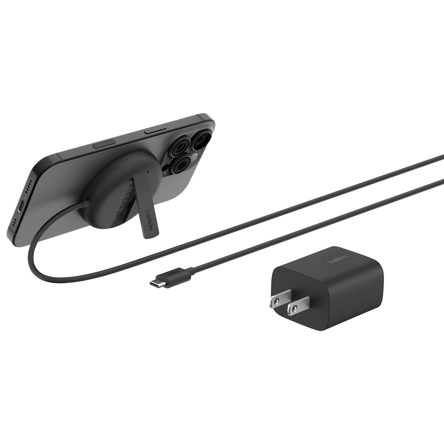 Tapis de chargement magnétique sans fil Qi2 de 15 W de Belkin - Noir