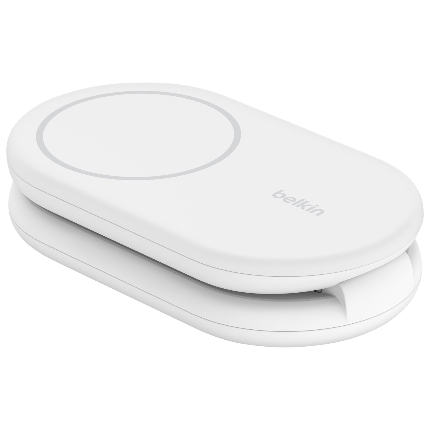 Support de chargement sans fil repliable 2-en-1 Qi2 de 15 W de Belkin - Blanc